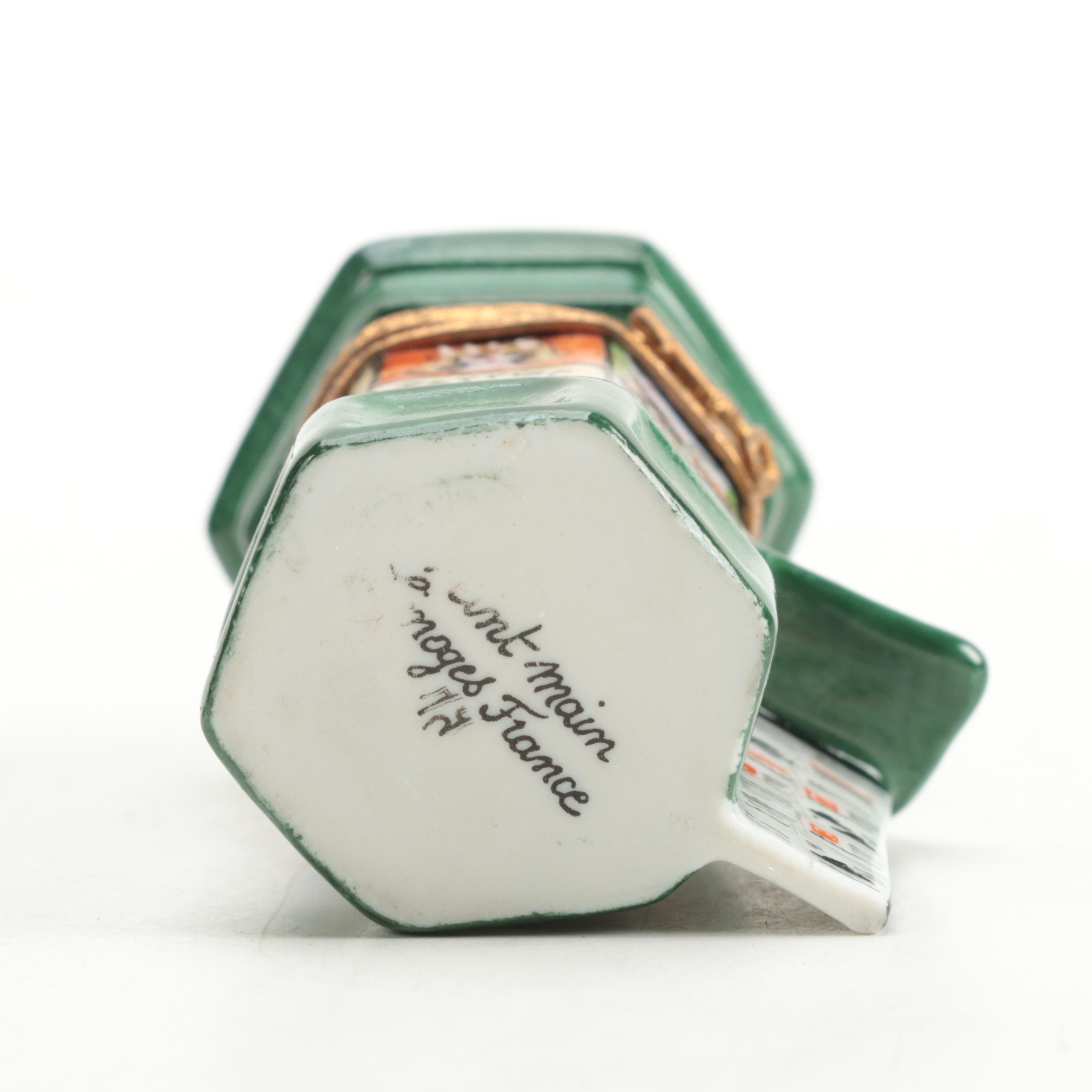 Hand-Painted French Kiosk Porcelain Limoges Box