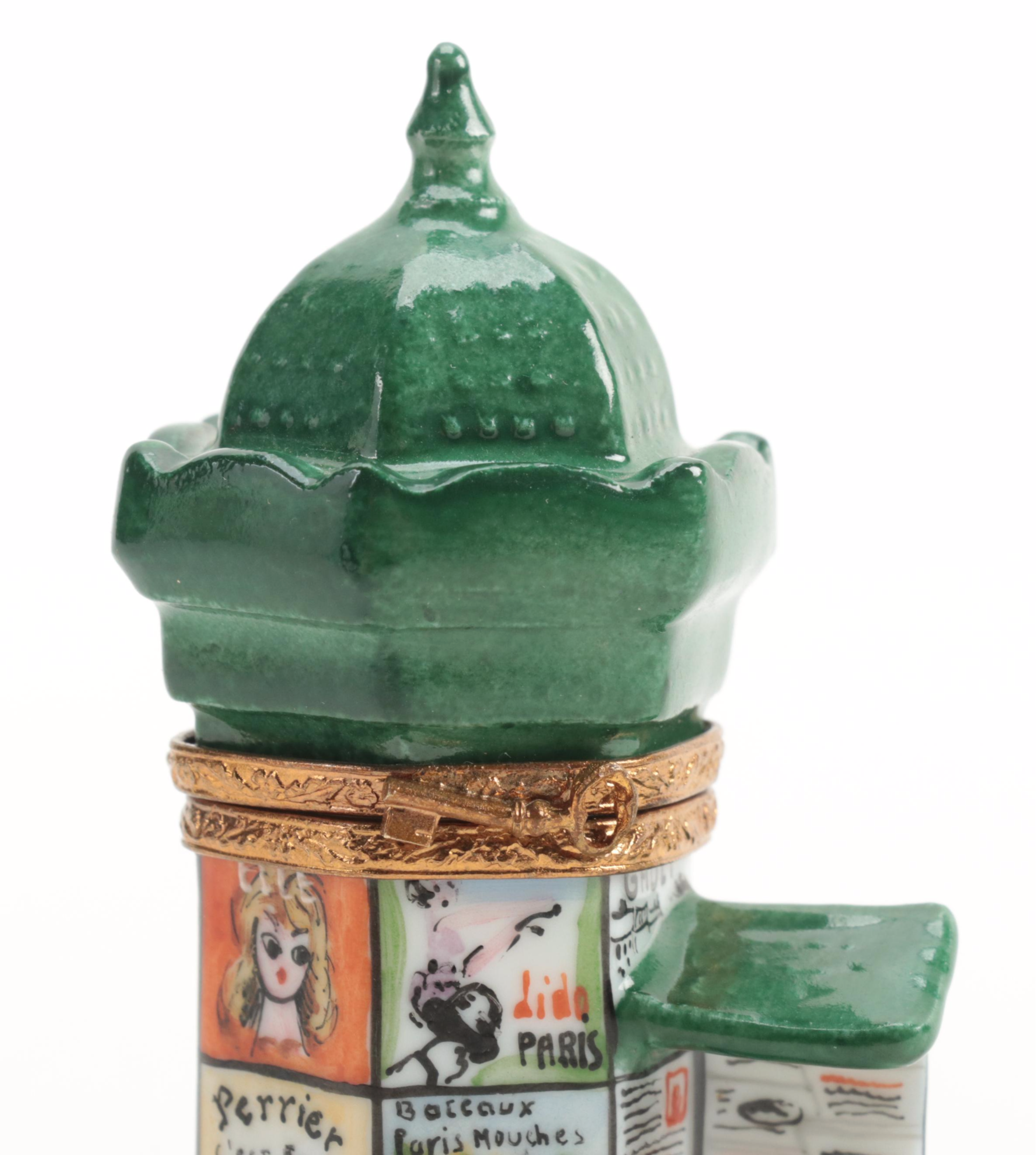 Hand-Painted French Kiosk Porcelain Limoges Box