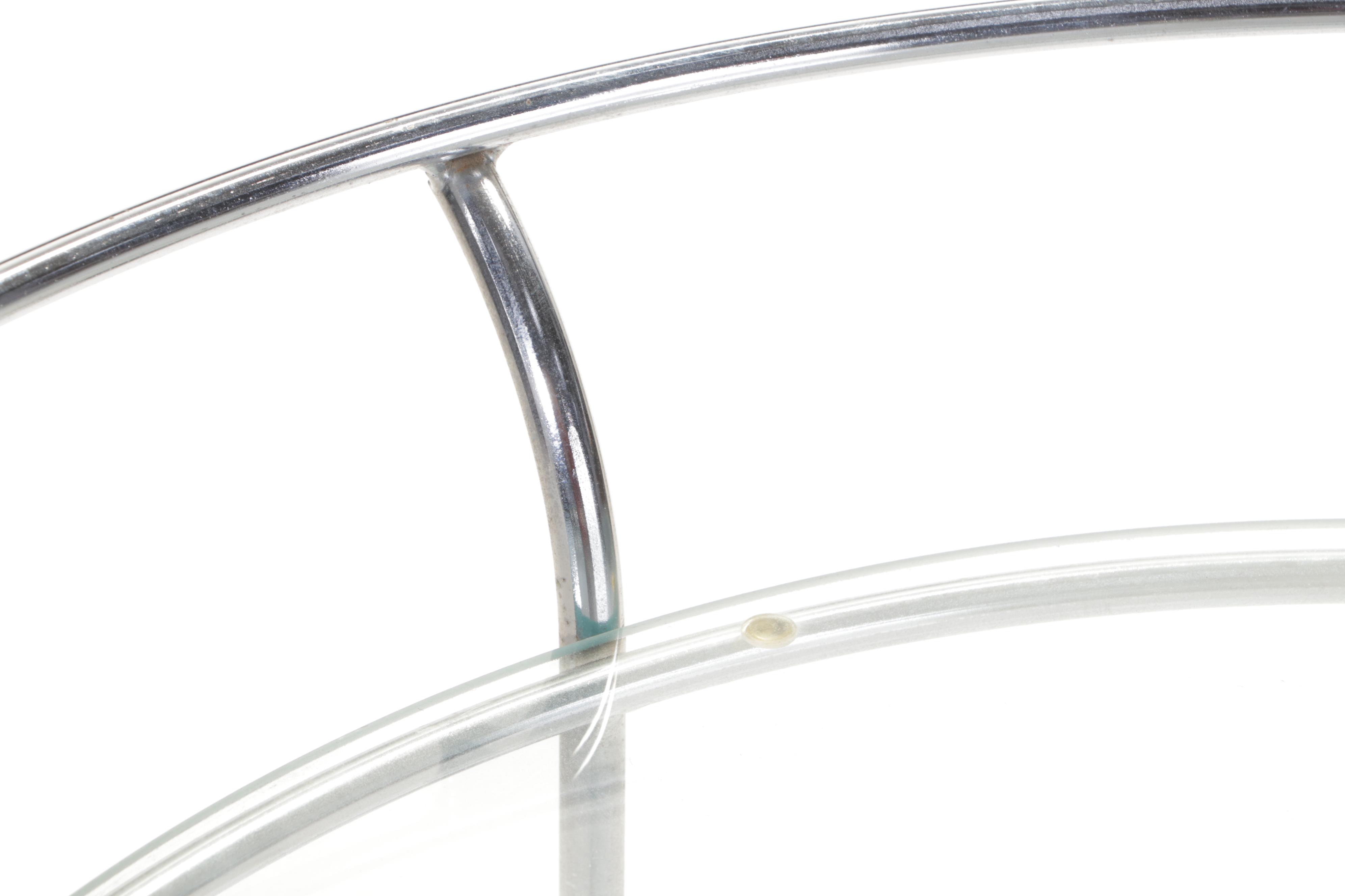 Modernist Style Chrome and Glass Three-Tier Bar Cart