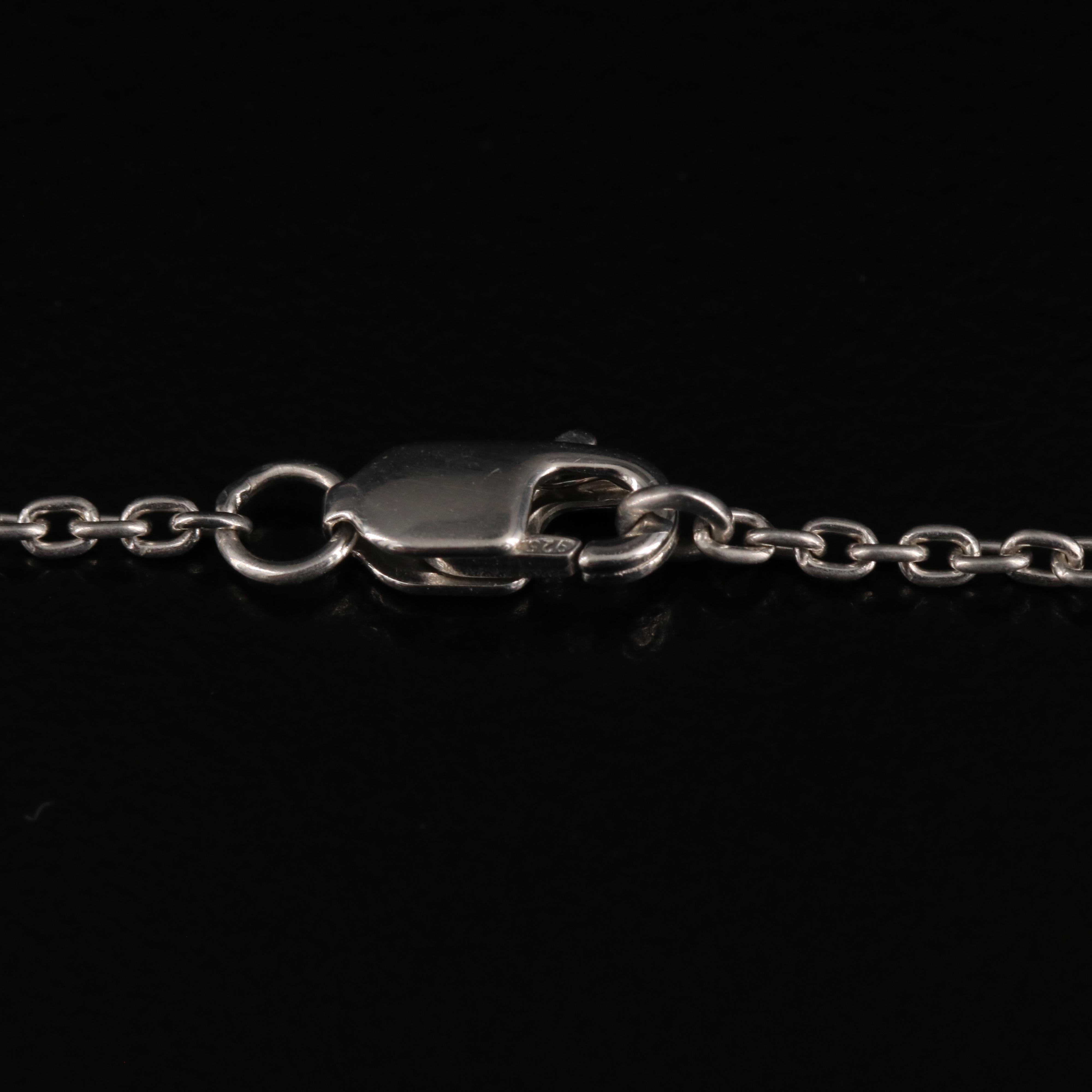 Sterling Diamond Hearts and Locks Station Necklace