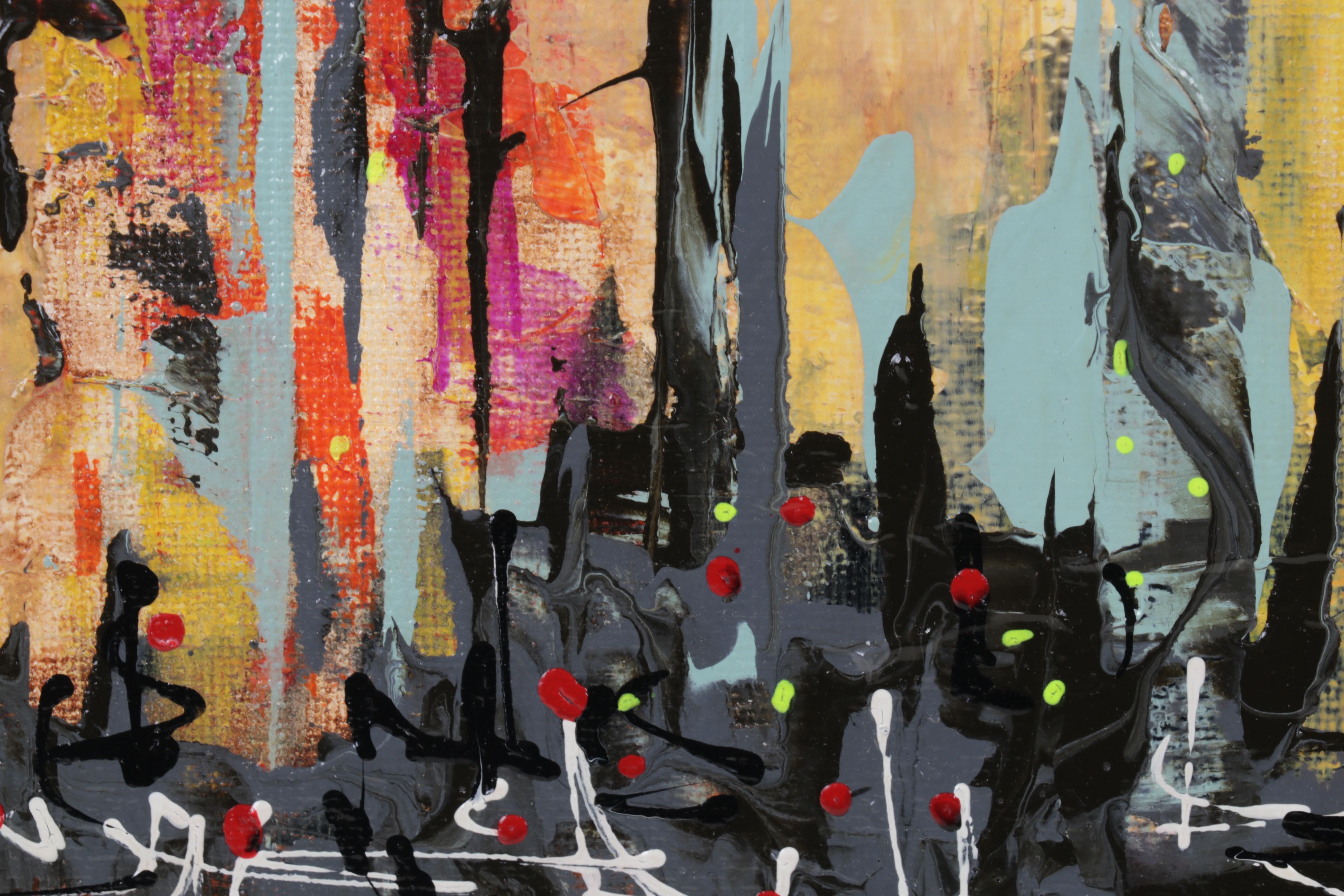 Farshad Lanjani Acrylic Painting of Coastal City Skyline, 21st Century