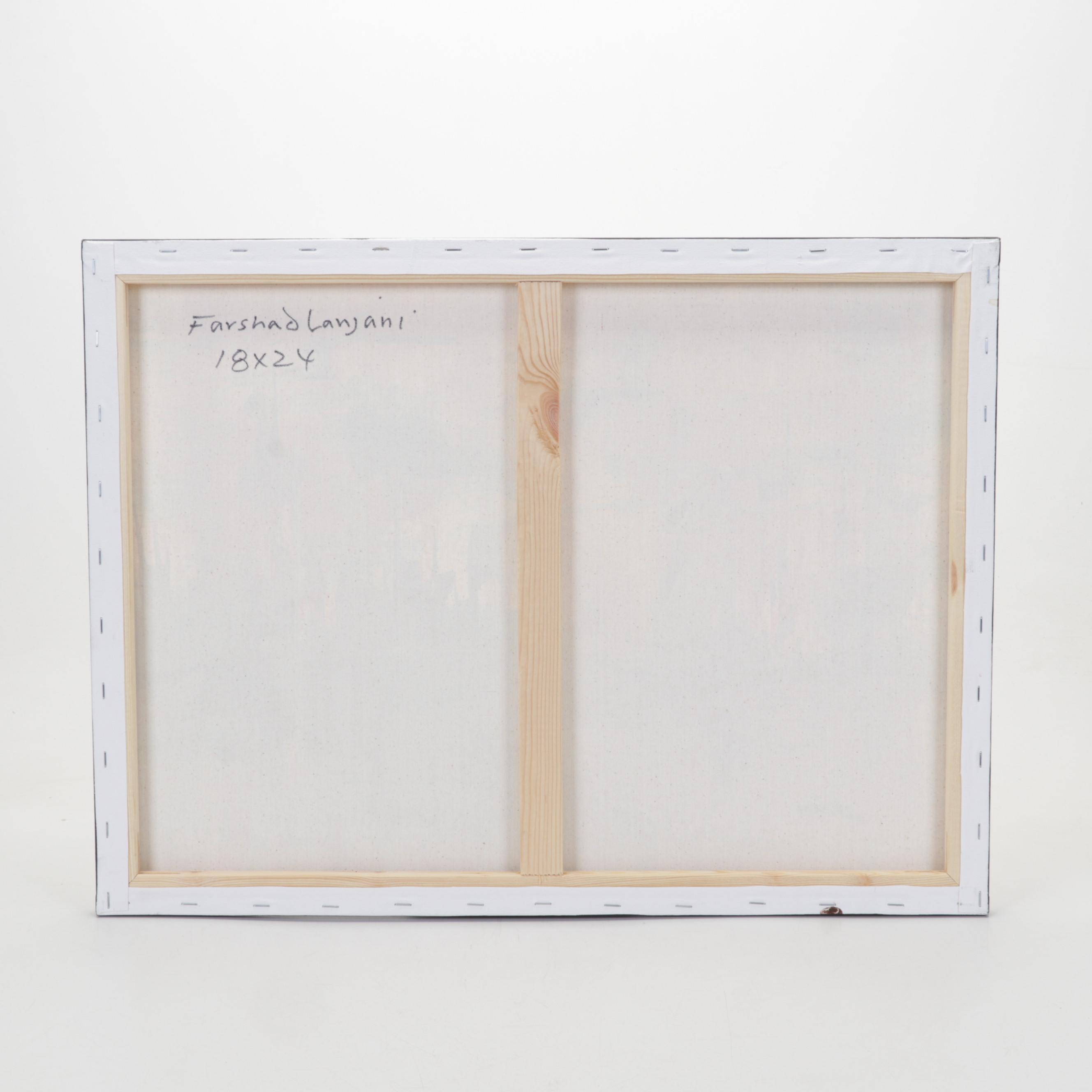 Farshad Lanjani Acrylic Painting of Coastal City Skyline, 21st Century