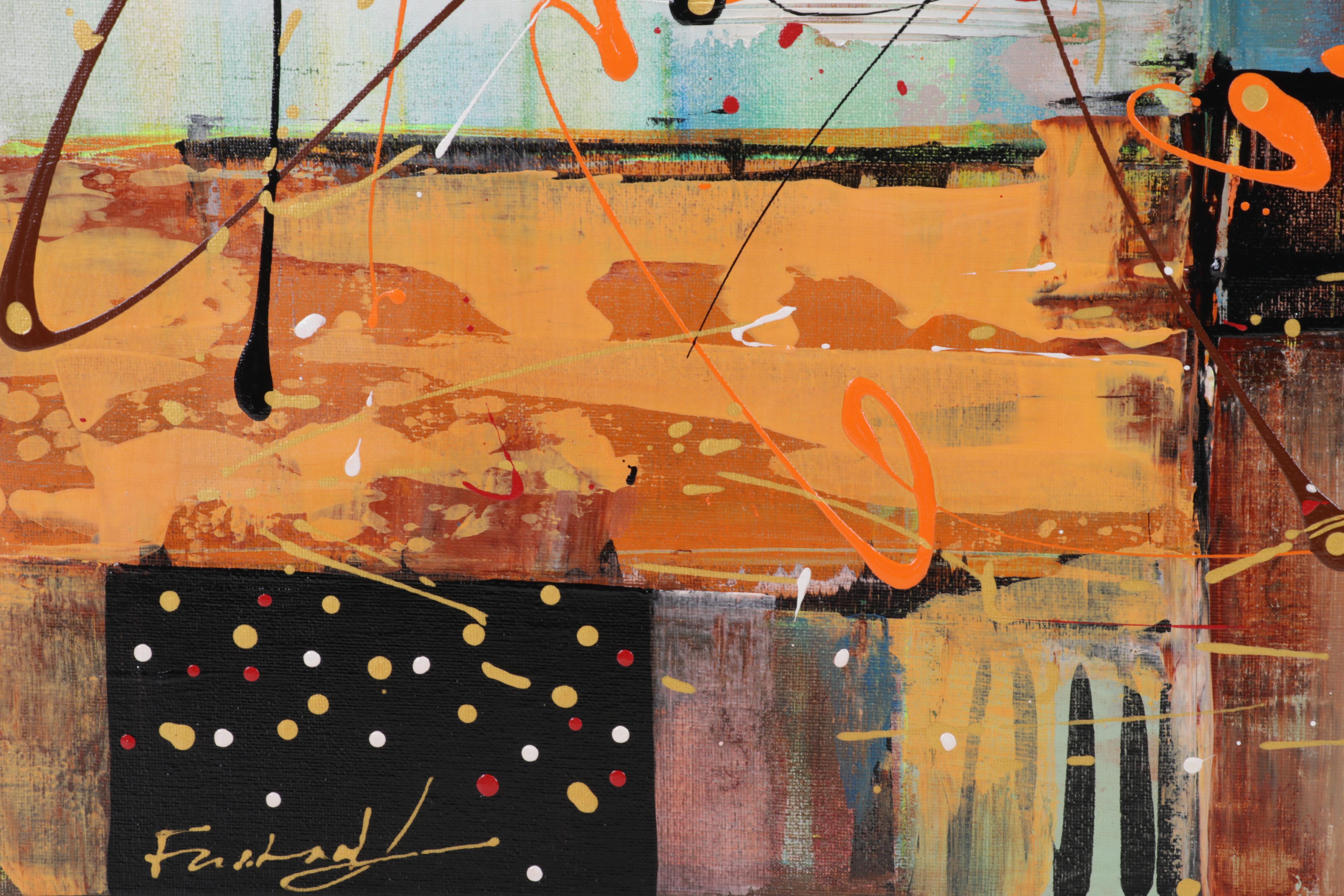 Farshad Lanjani Abstract Acrylic Painting, 21st Century