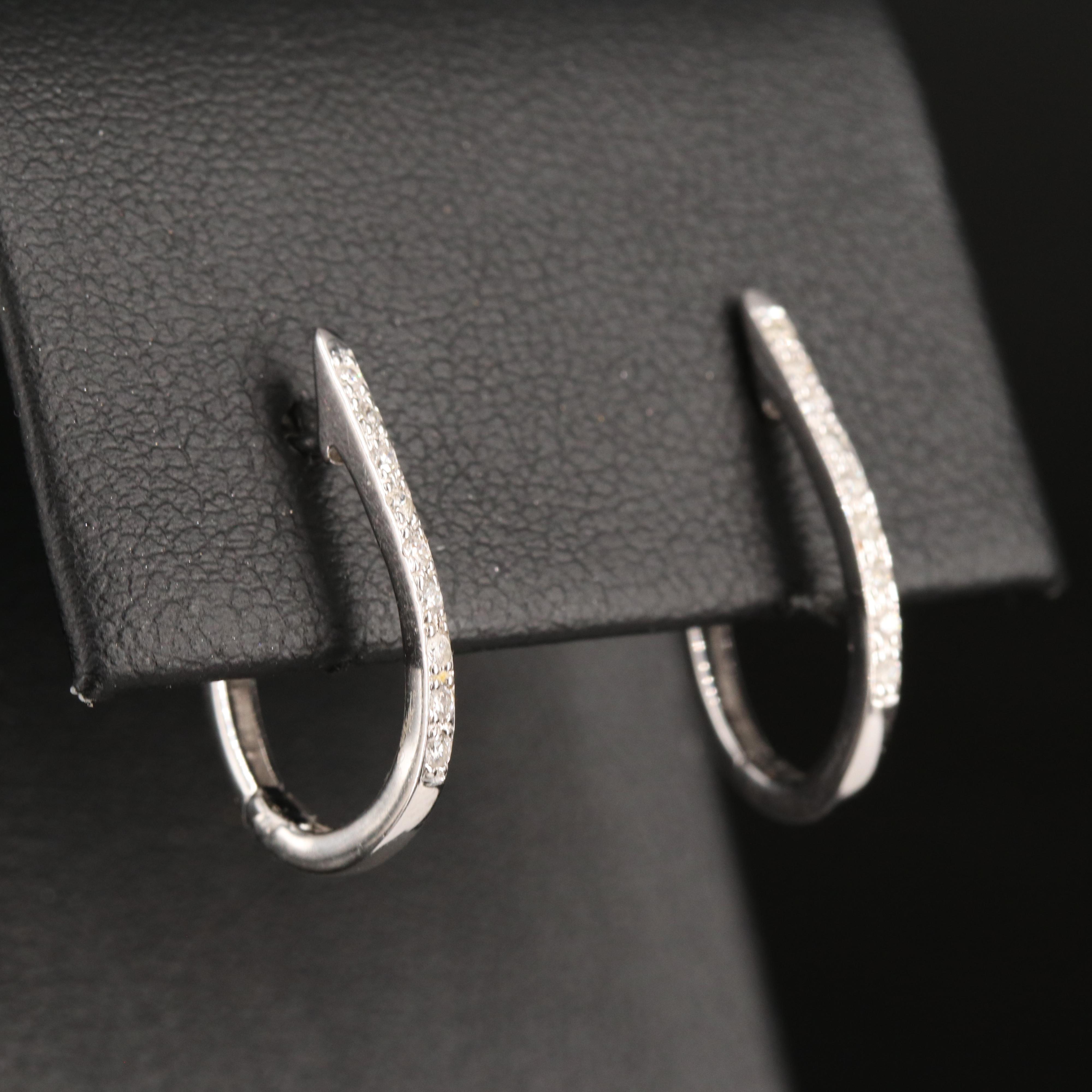 14K 0.12 CTW Diamond Hoop Earrings