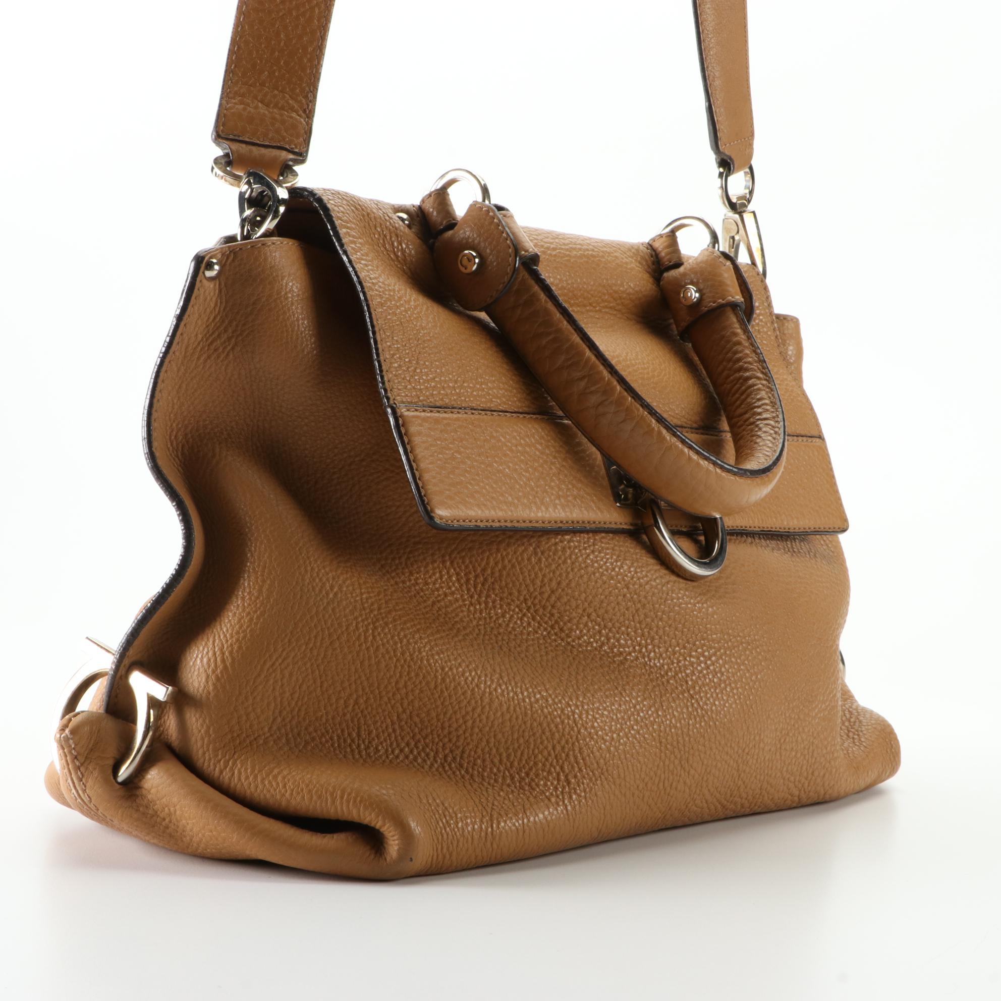 Salvatore Ferragamo Sofia Two-Way Bag in Pebble Grain Leather