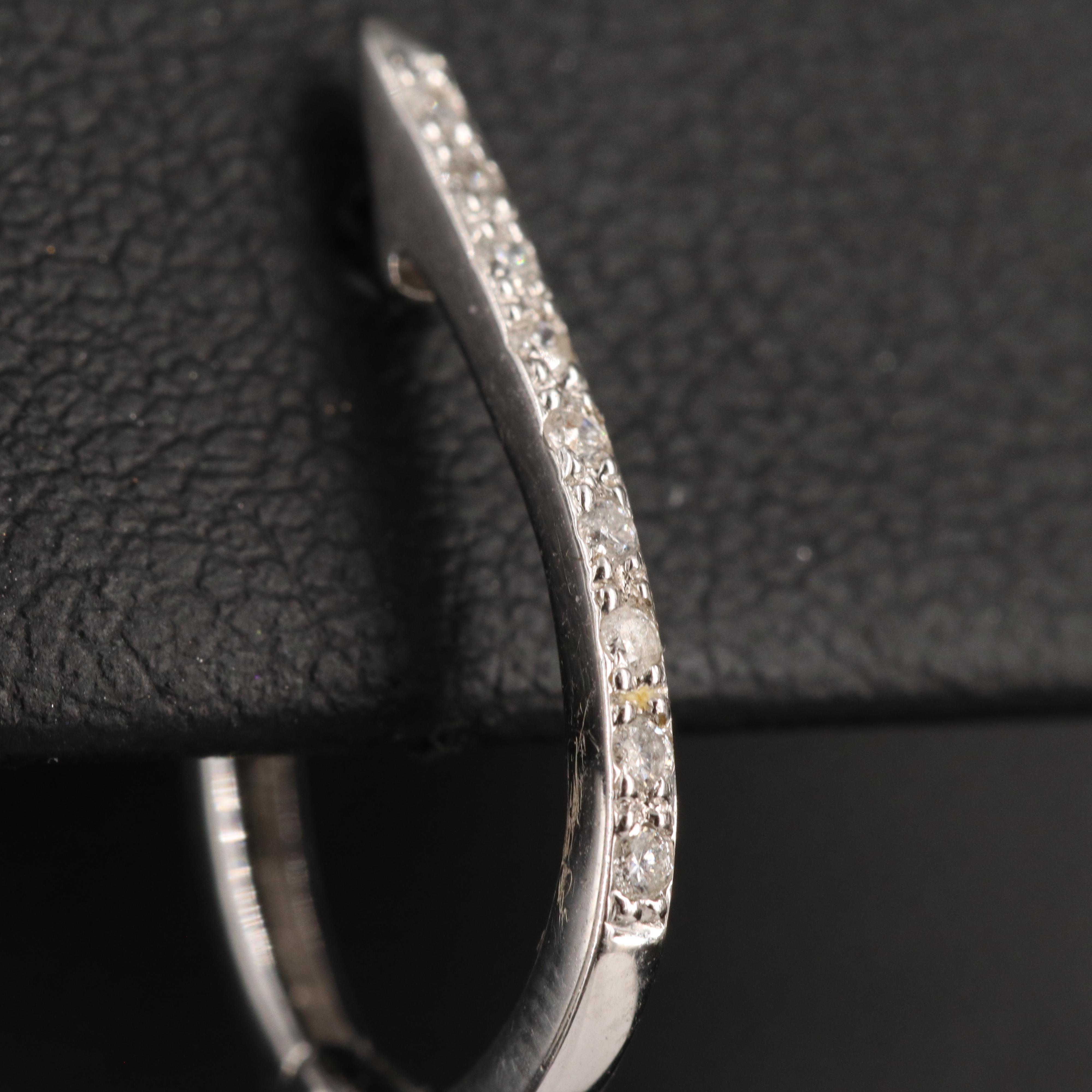 14K 0.12 CTW Diamond Hoop Earrings