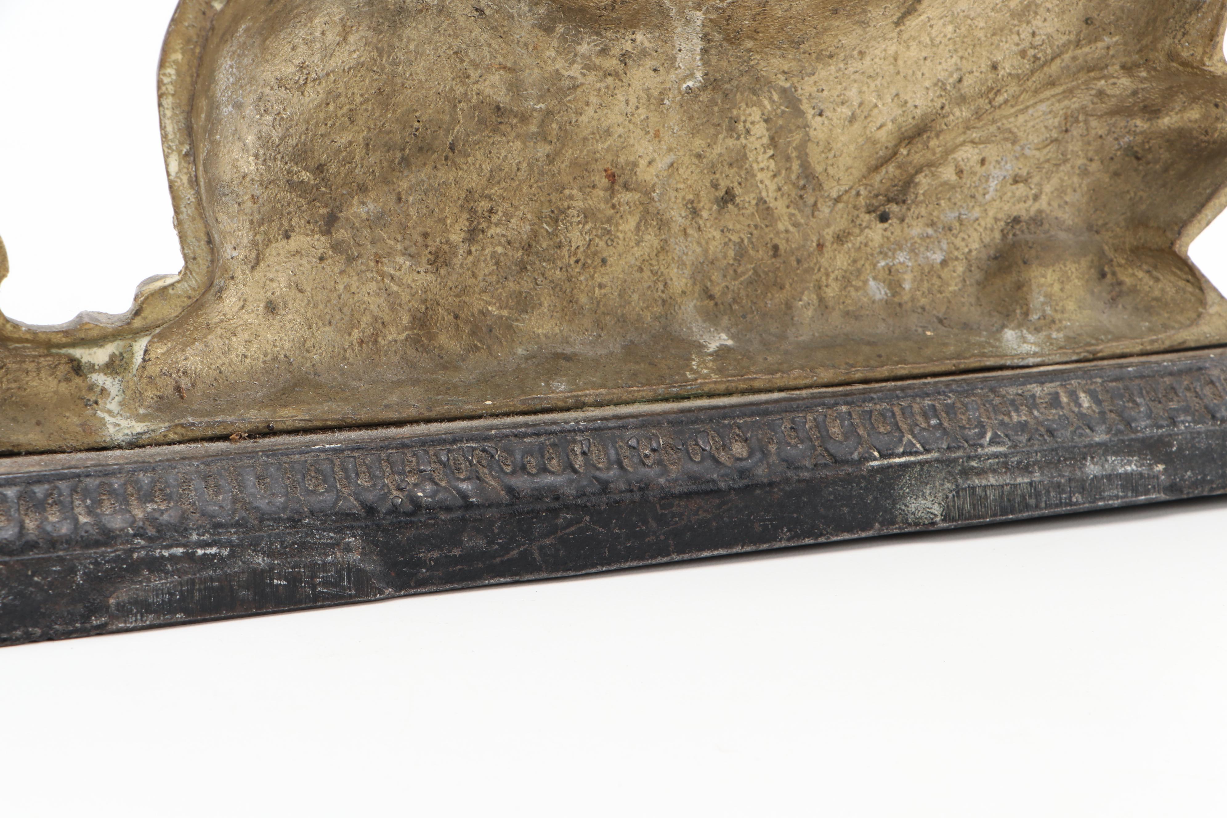 English Brass and Iron Dolphin-Form Doorstop, 19th Cenury