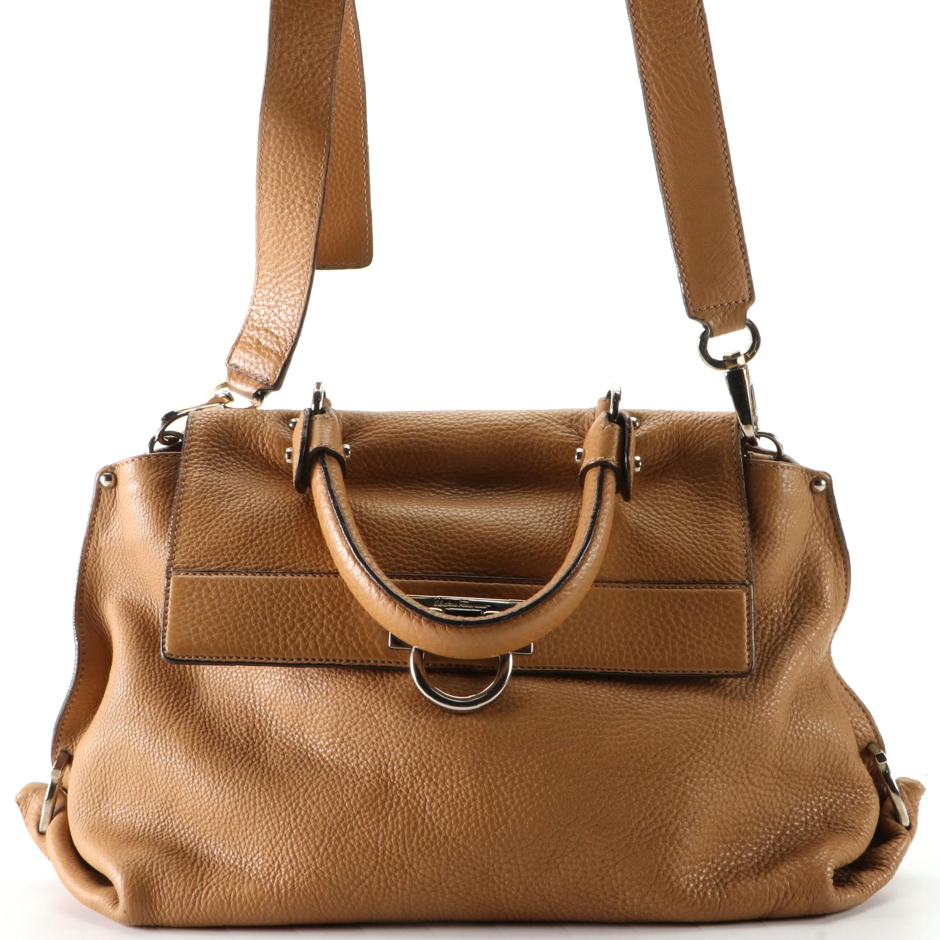 Salvatore Ferragamo Sofia Two-Way Bag in Pebble Grain Leather