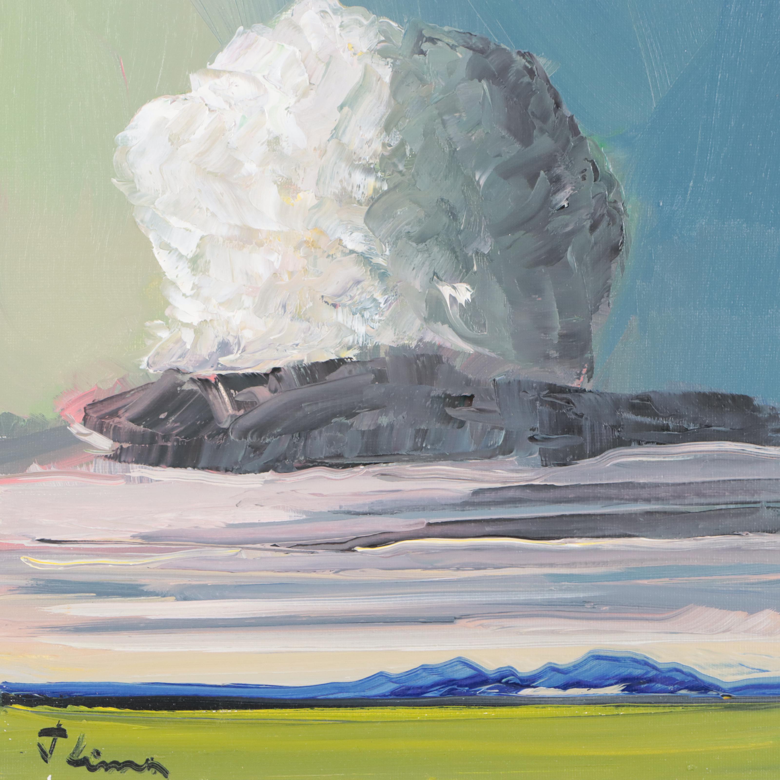 José M. Lima Oil Painting of Landscape and Clouds, 2022