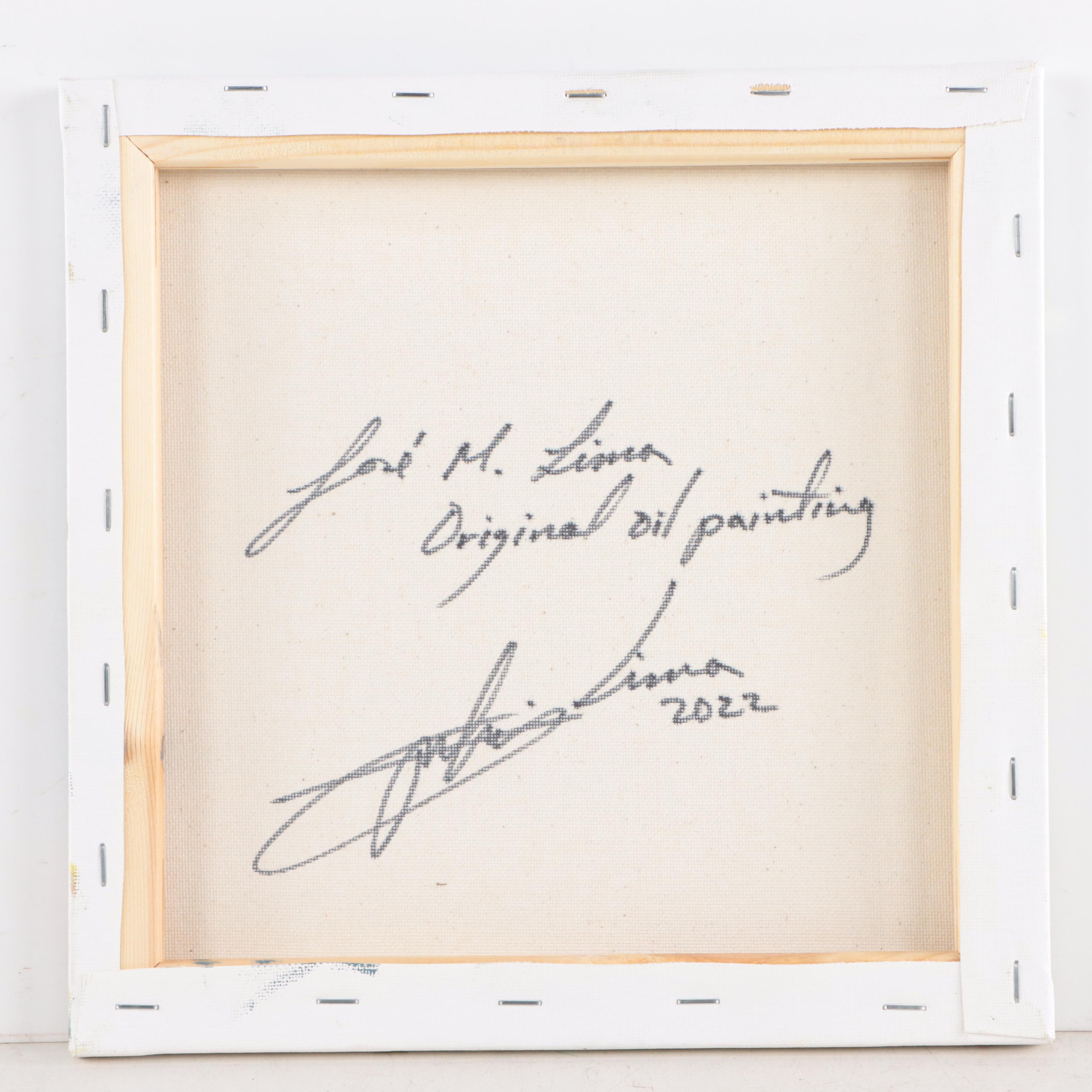 José M. Lima Oil Painting of Landscape and Clouds, 2022