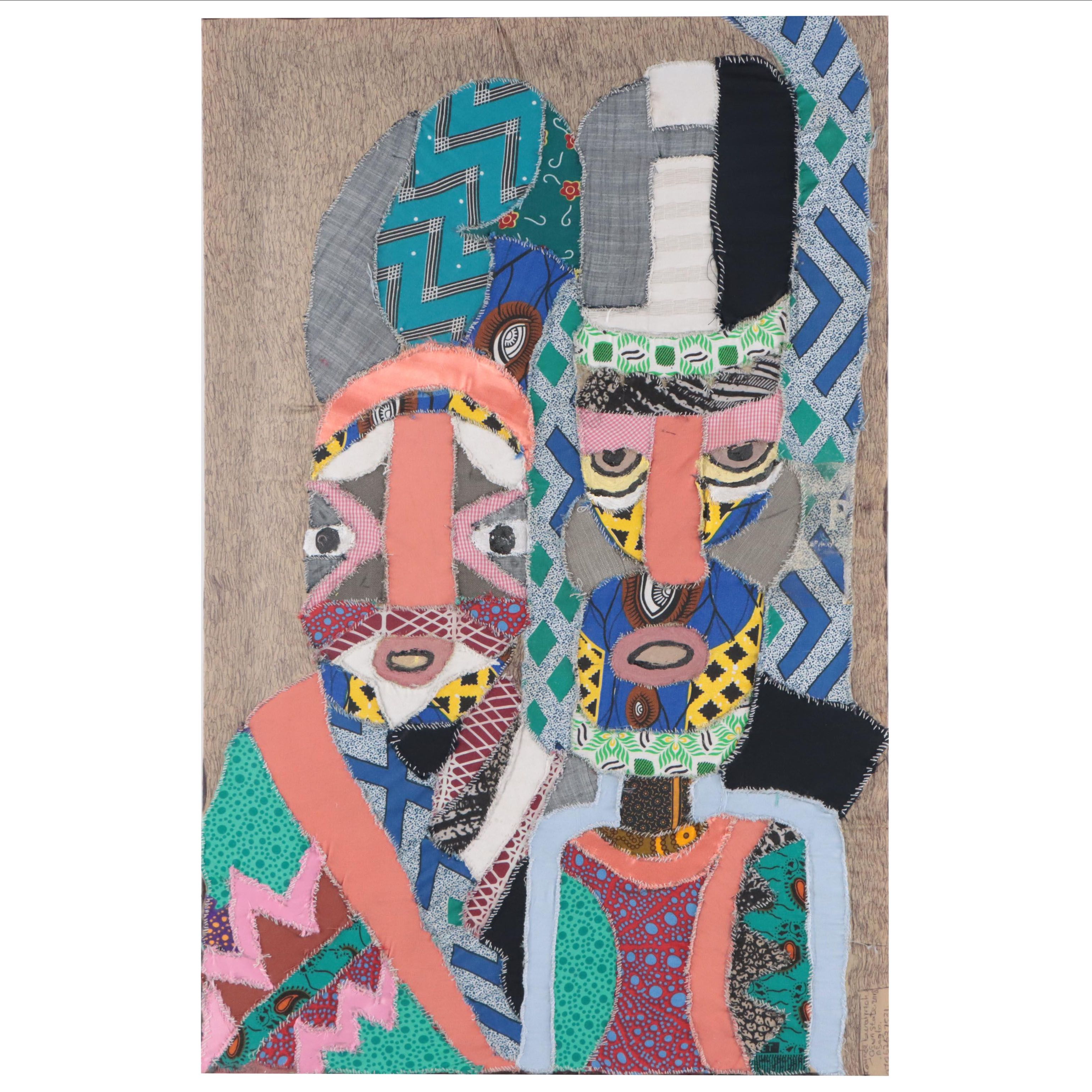 Kayode Buraimoh Figurative Mixed Media Folk Art Textile
