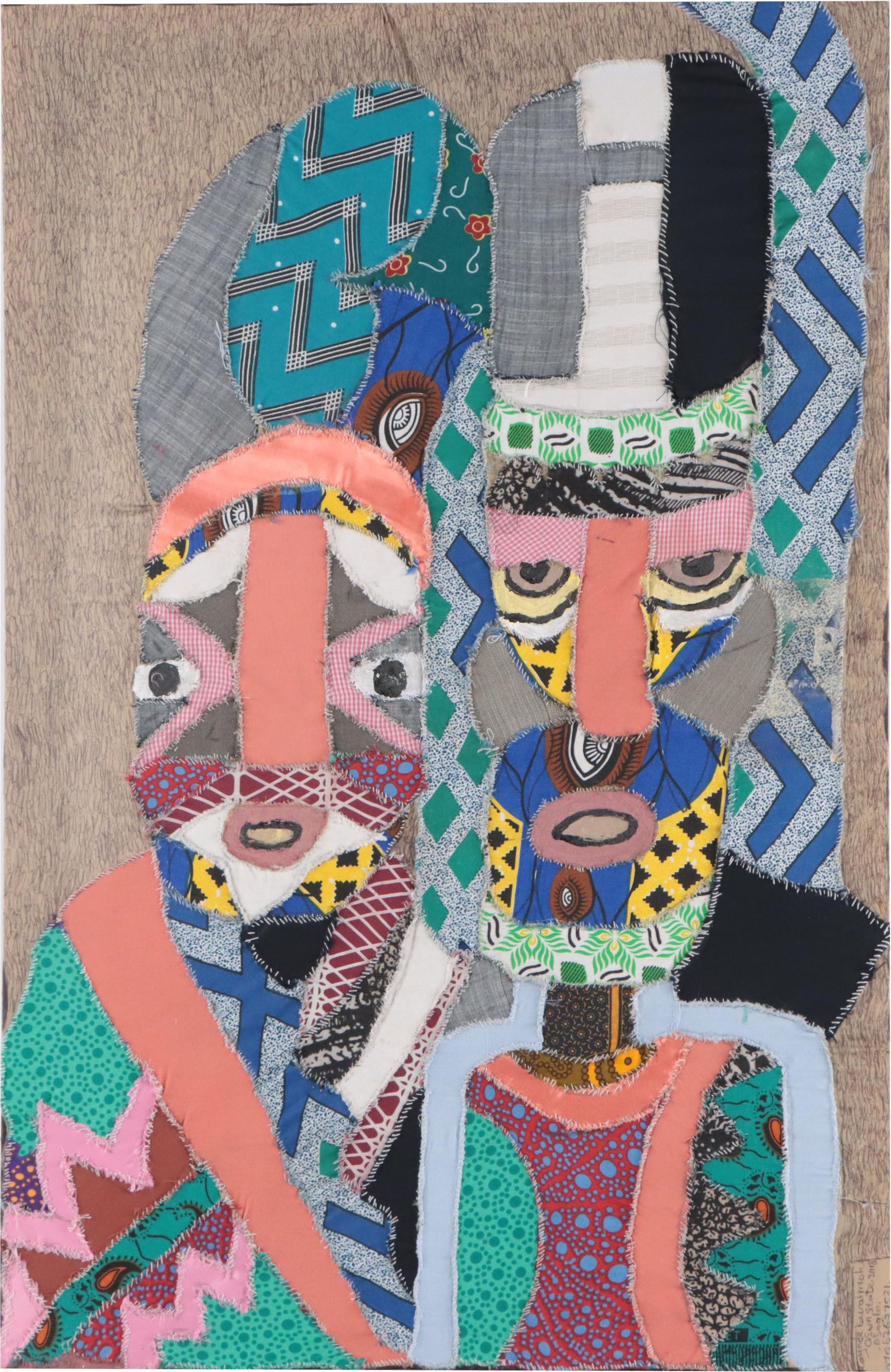 Kayode Buraimoh Figurative Mixed Media Folk Art Textile