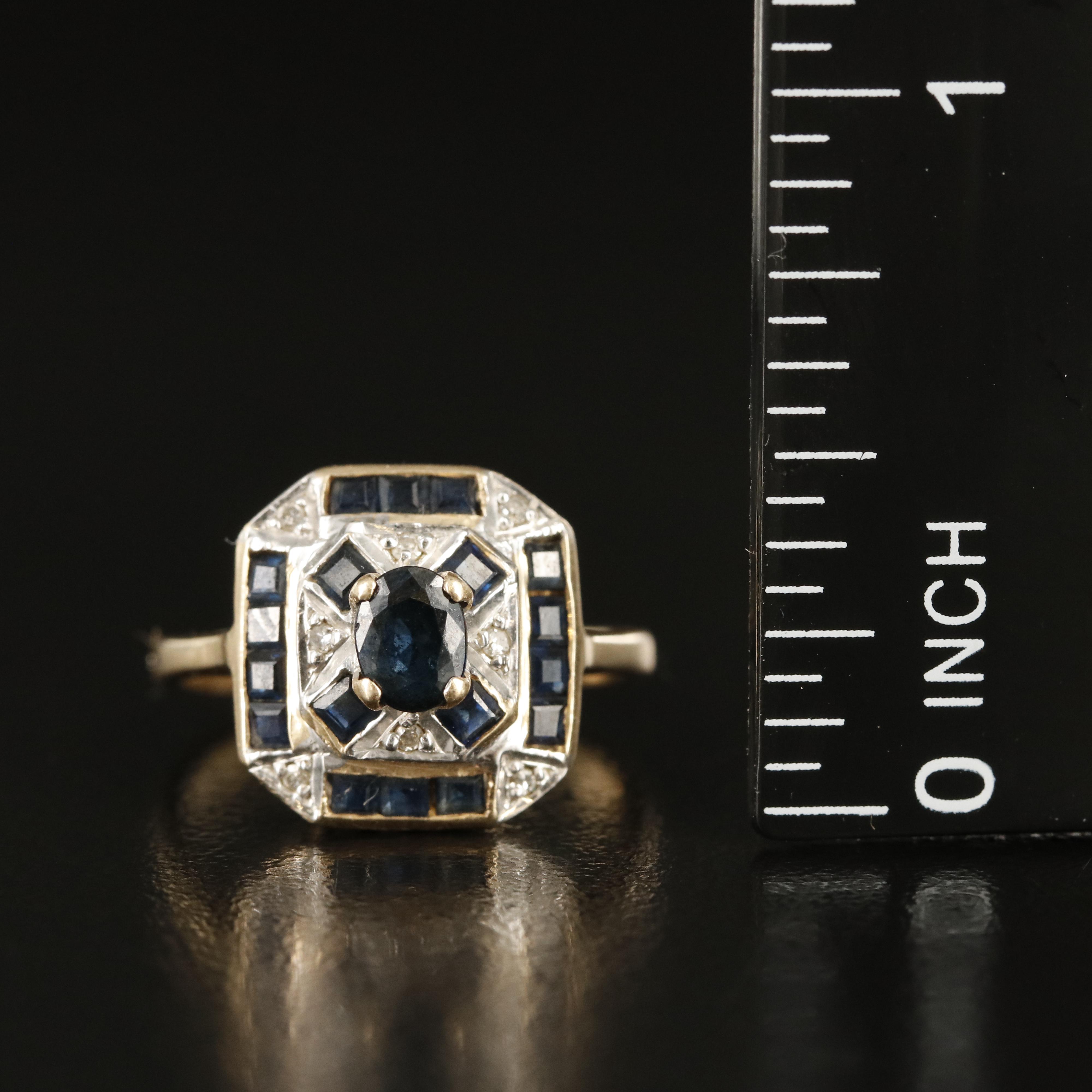 14K Sapphire and Diamond Ring