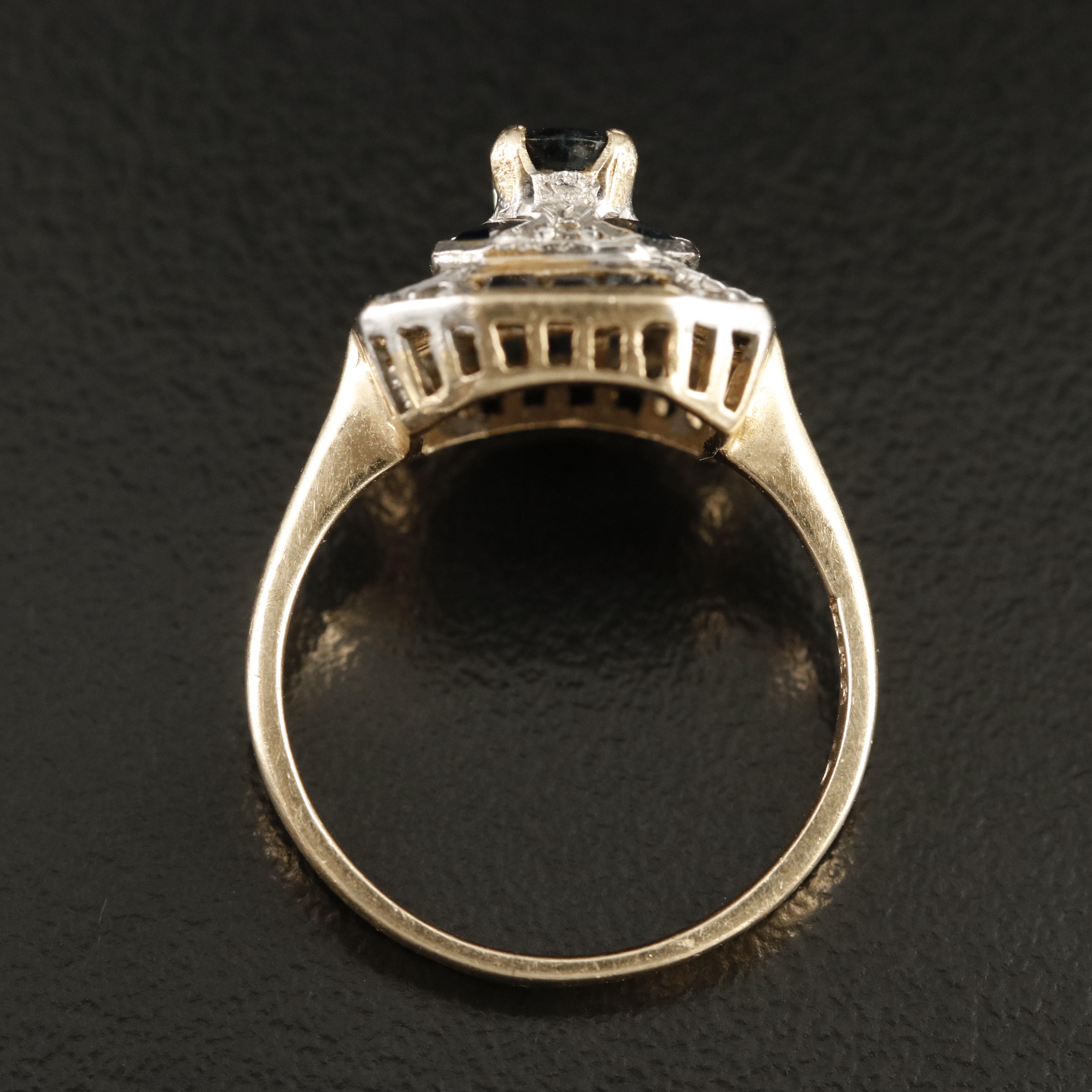 14K Sapphire and Diamond Ring