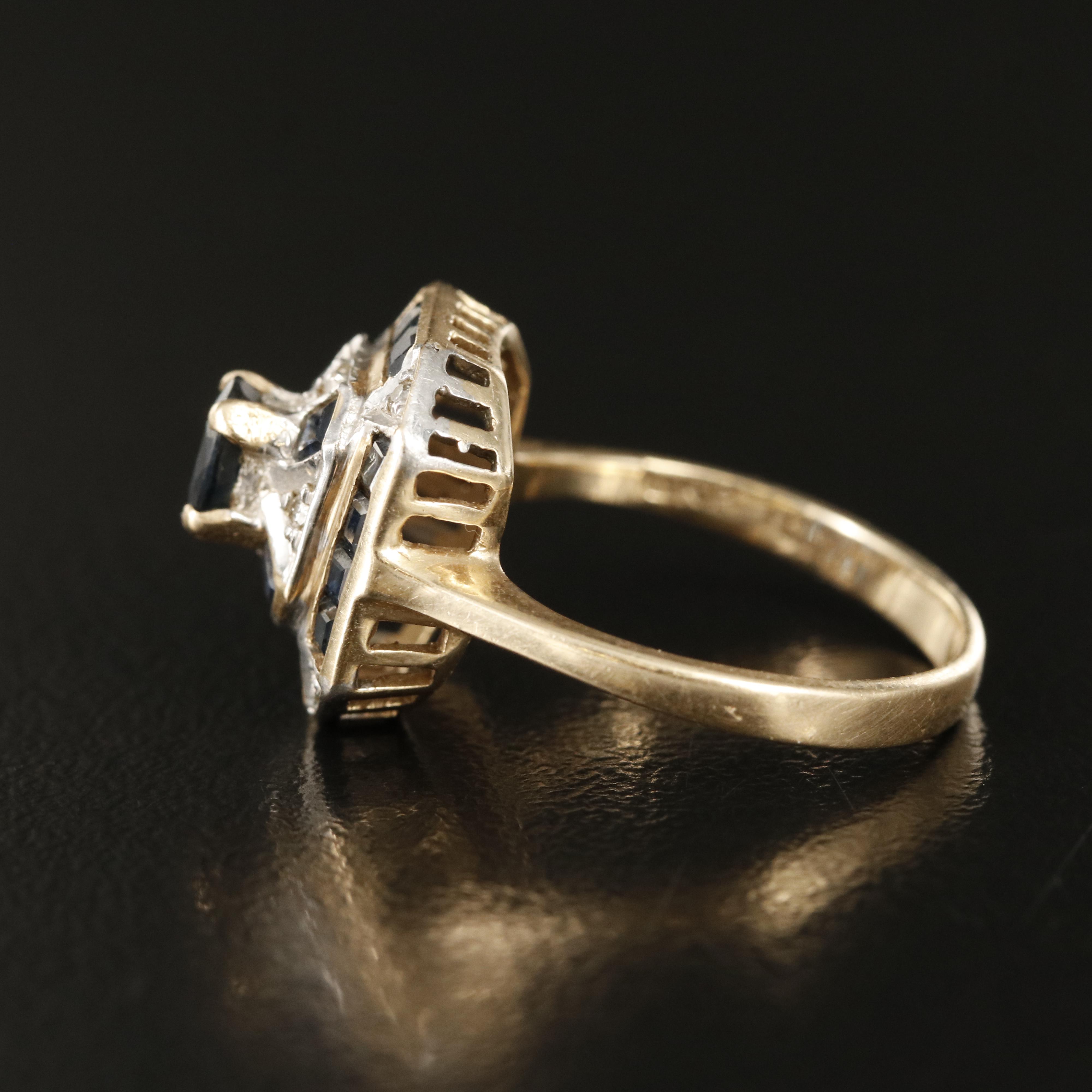 14K Sapphire and Diamond Ring