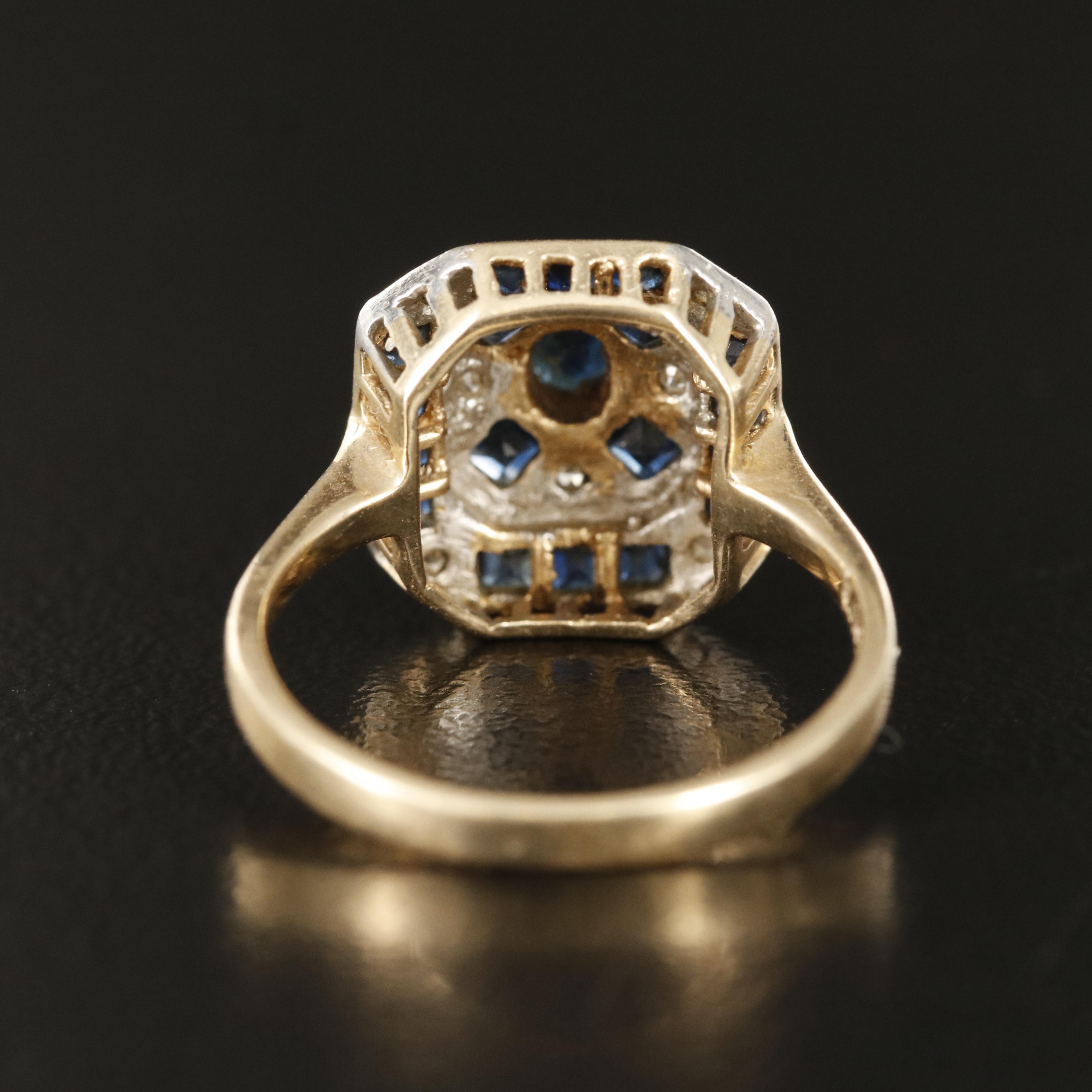14K Sapphire and Diamond Ring