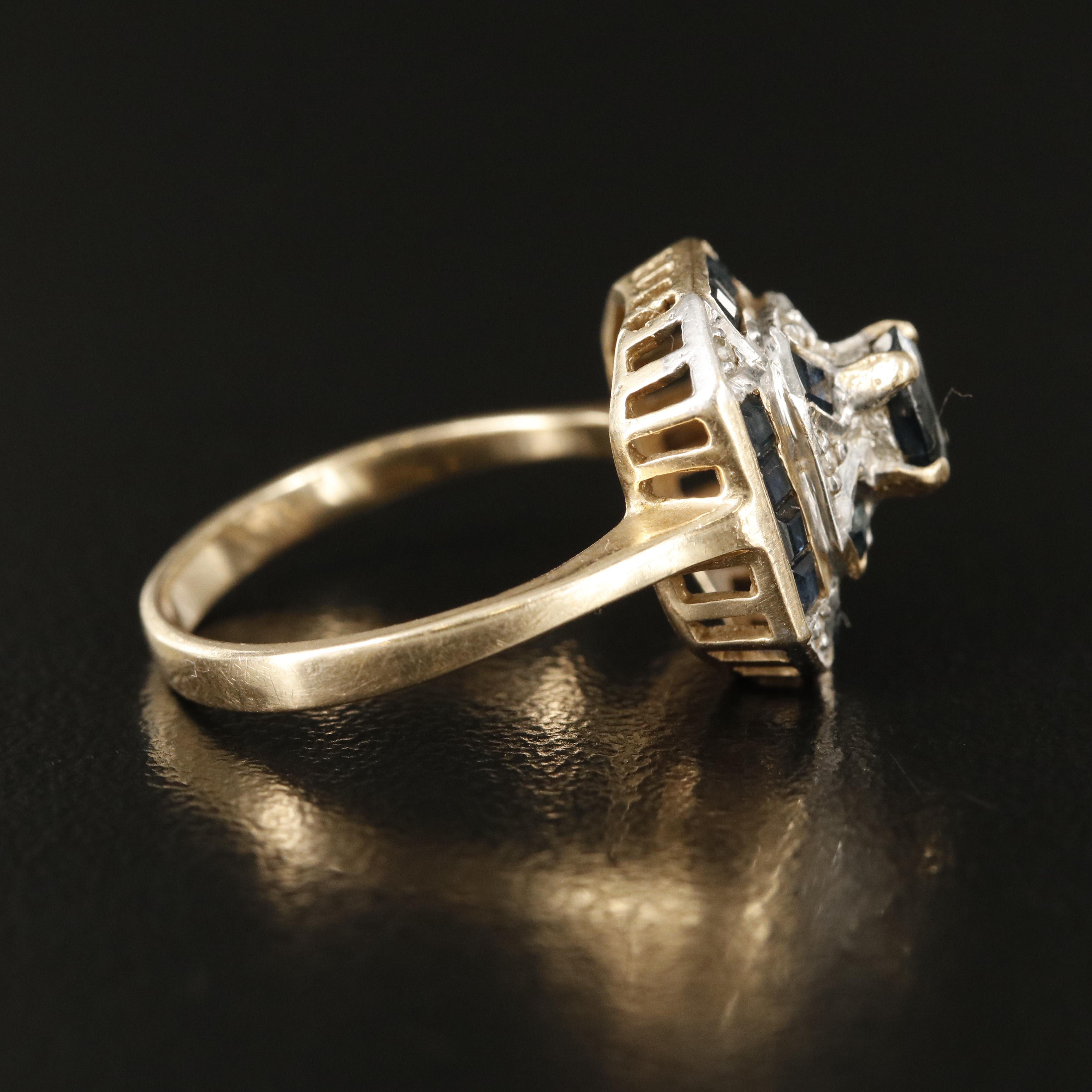 14K Sapphire and Diamond Ring