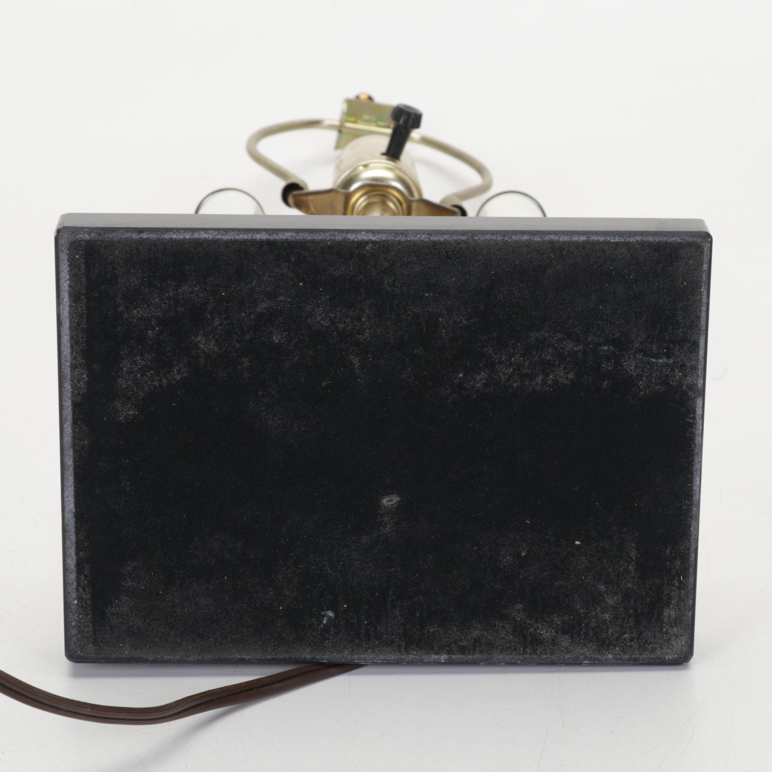 Bouillotte Candlestick Table Lamp With Bursley Ware Dishes, Decoy and Bookends