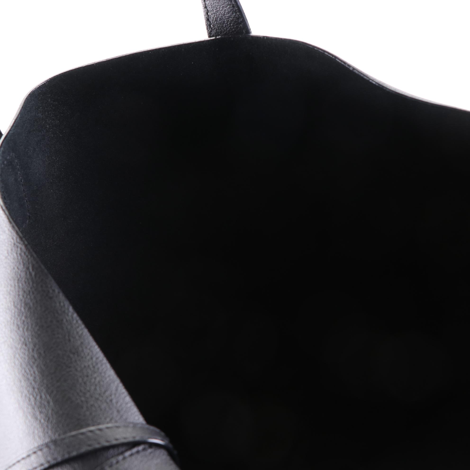 Saint Laurent Shopper Tote in Black Leather with Zip Pouch