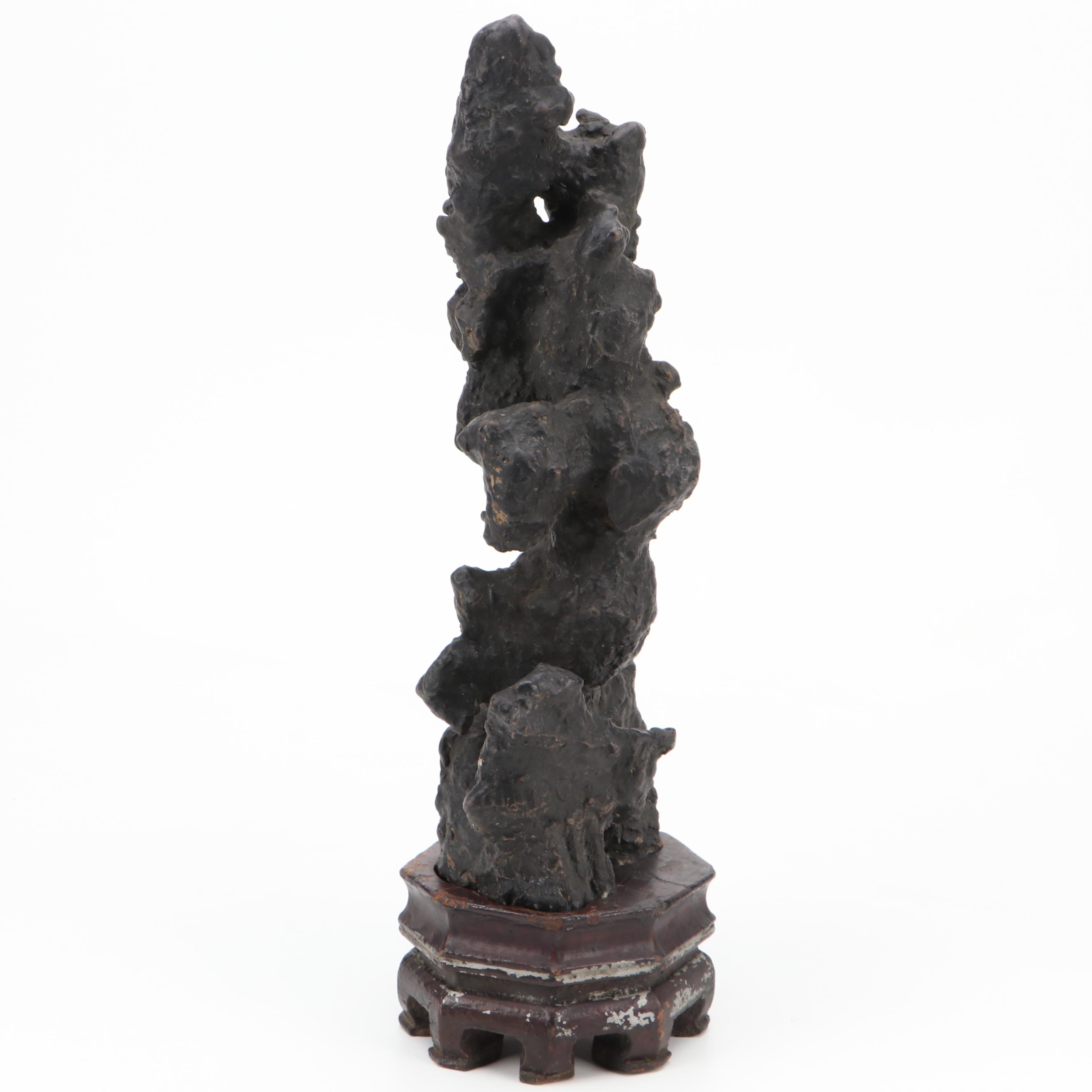 Chinese Scholar's Stone on Fitted Base, 19th Century