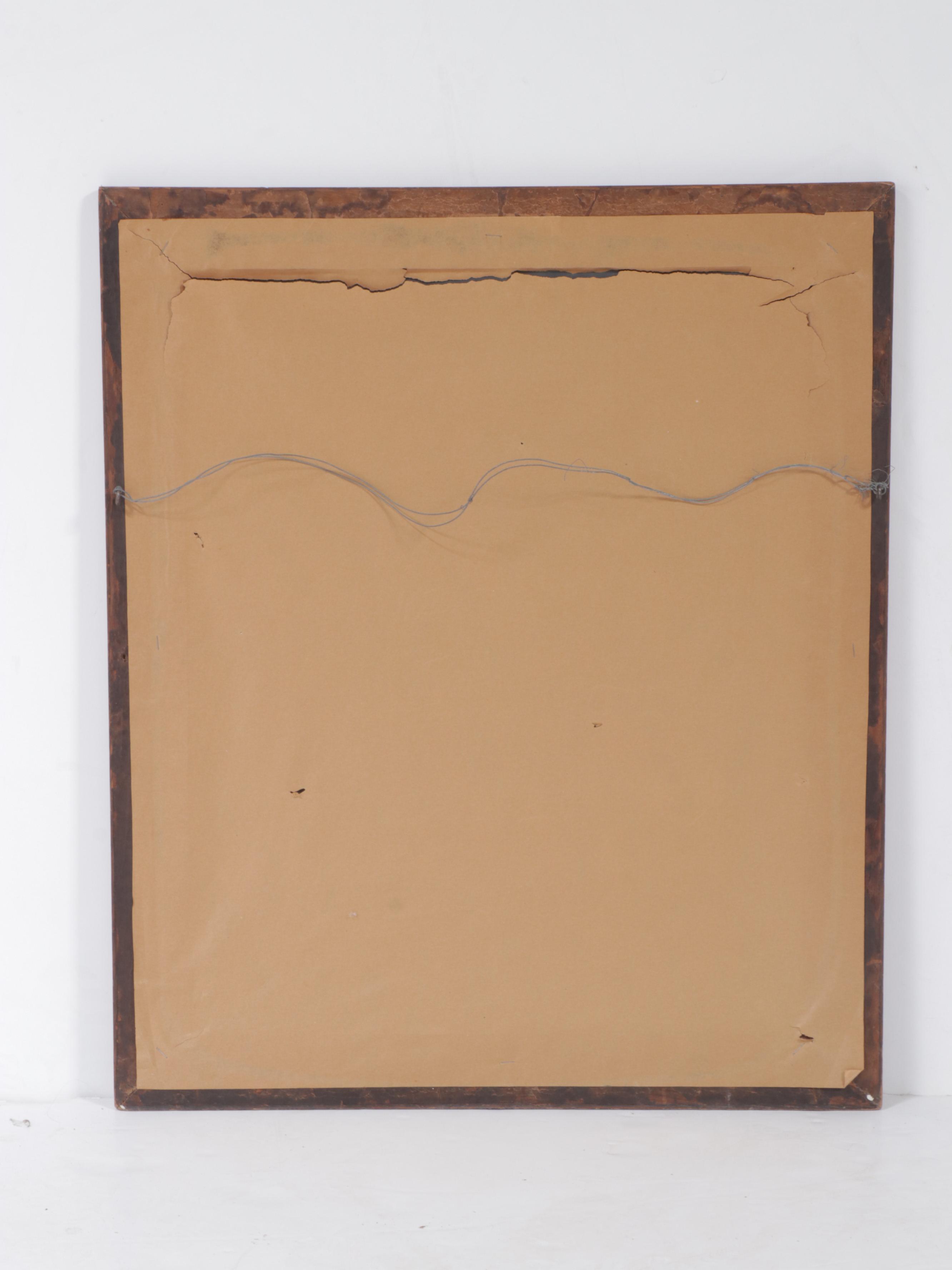 Late Victorian Oak and Composition Mirror, Late 19th/Early 20th Century