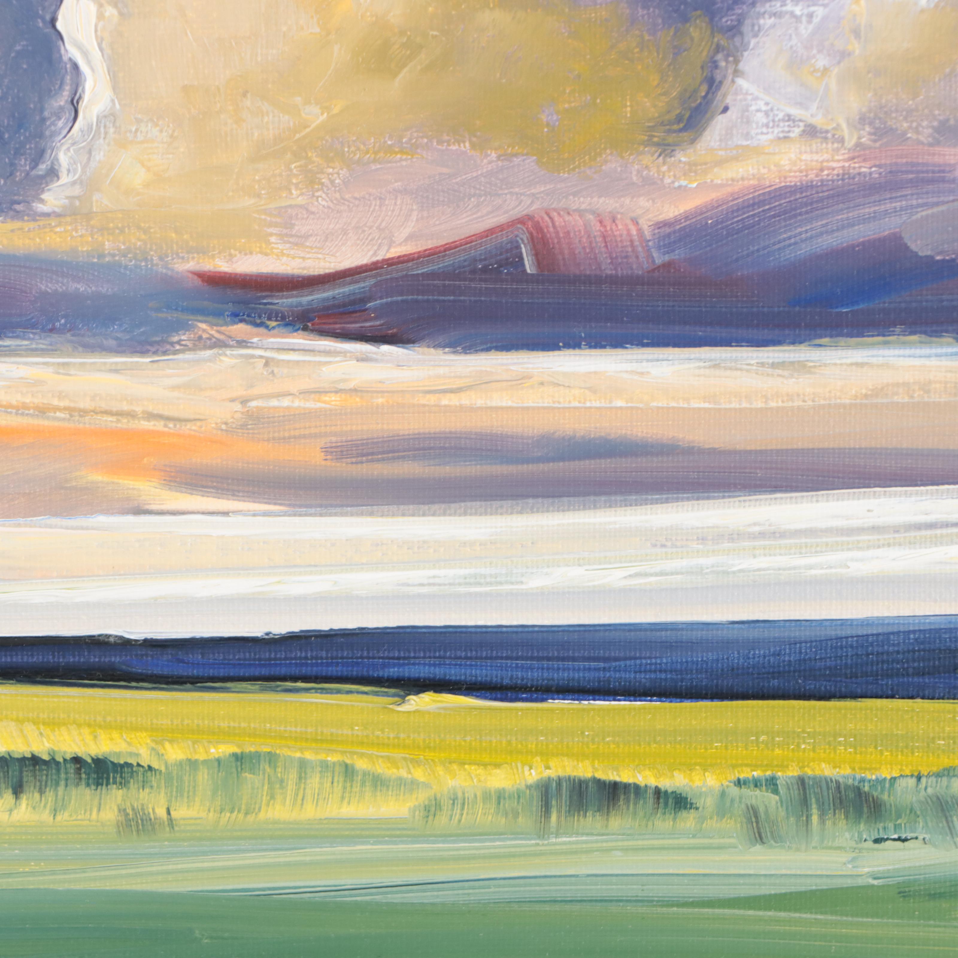 José M. Lima Oil Painting of Landscape and Clouds, 2022