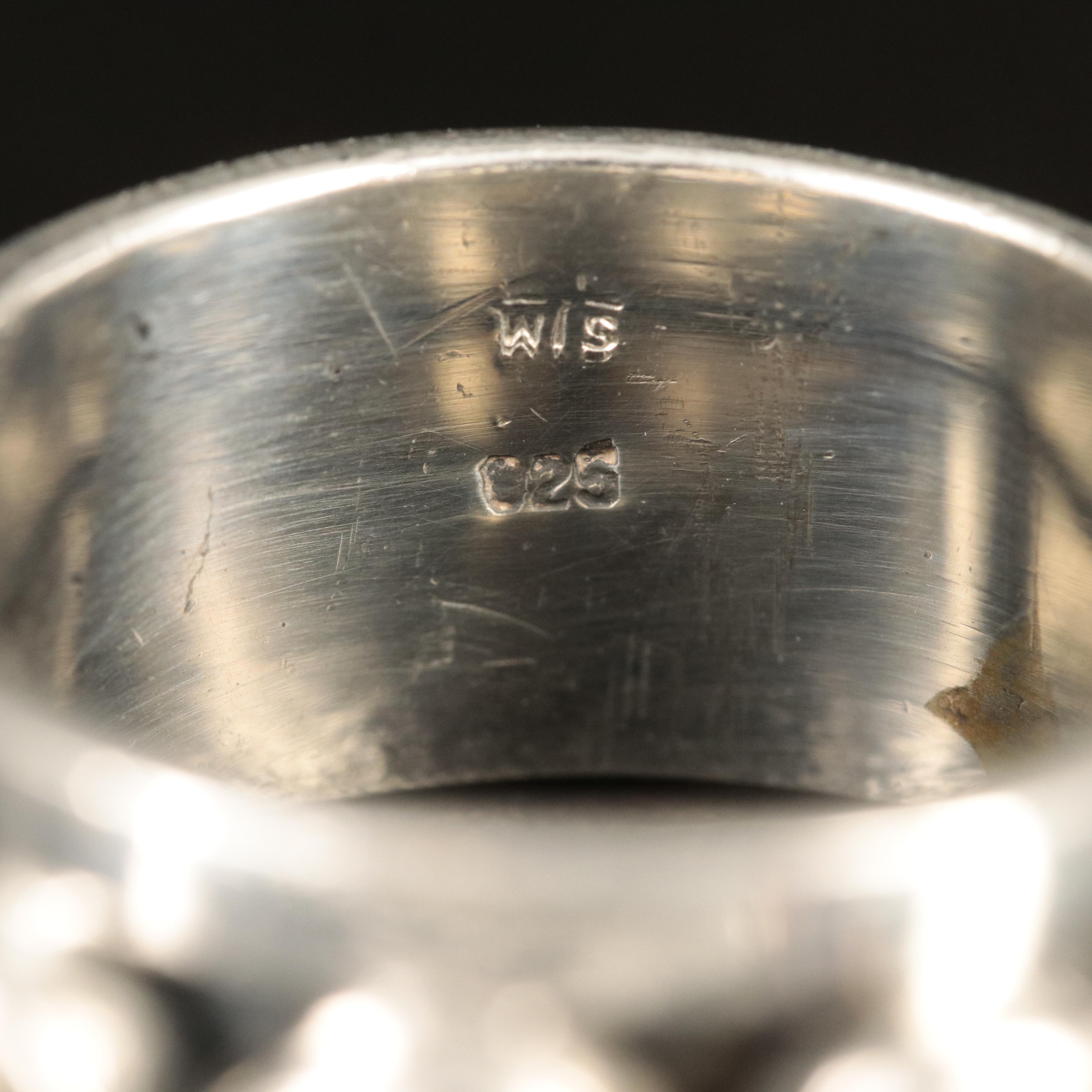 Sterling Glass Cabochon Ring