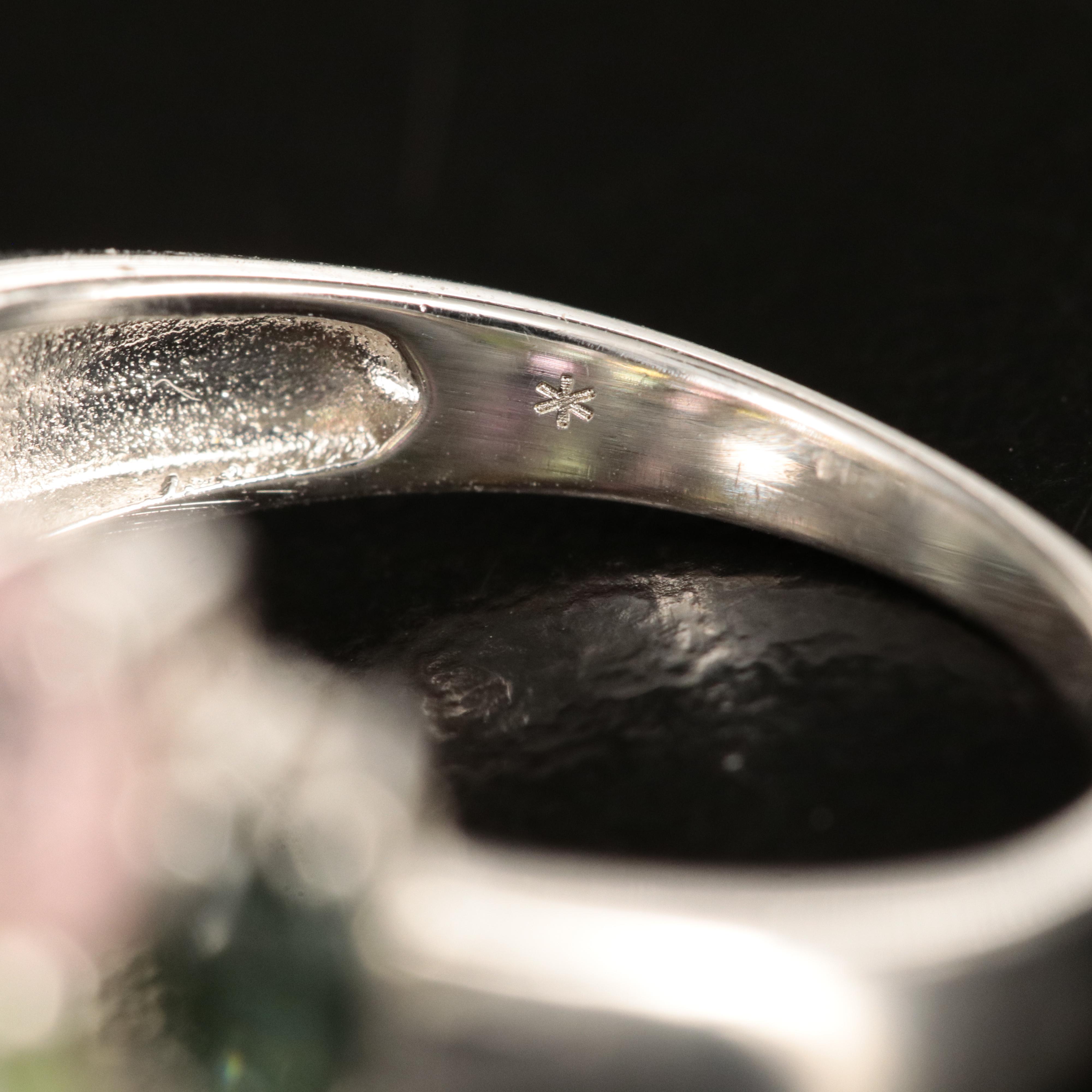 Sterling Tourmaline Cluster Ring