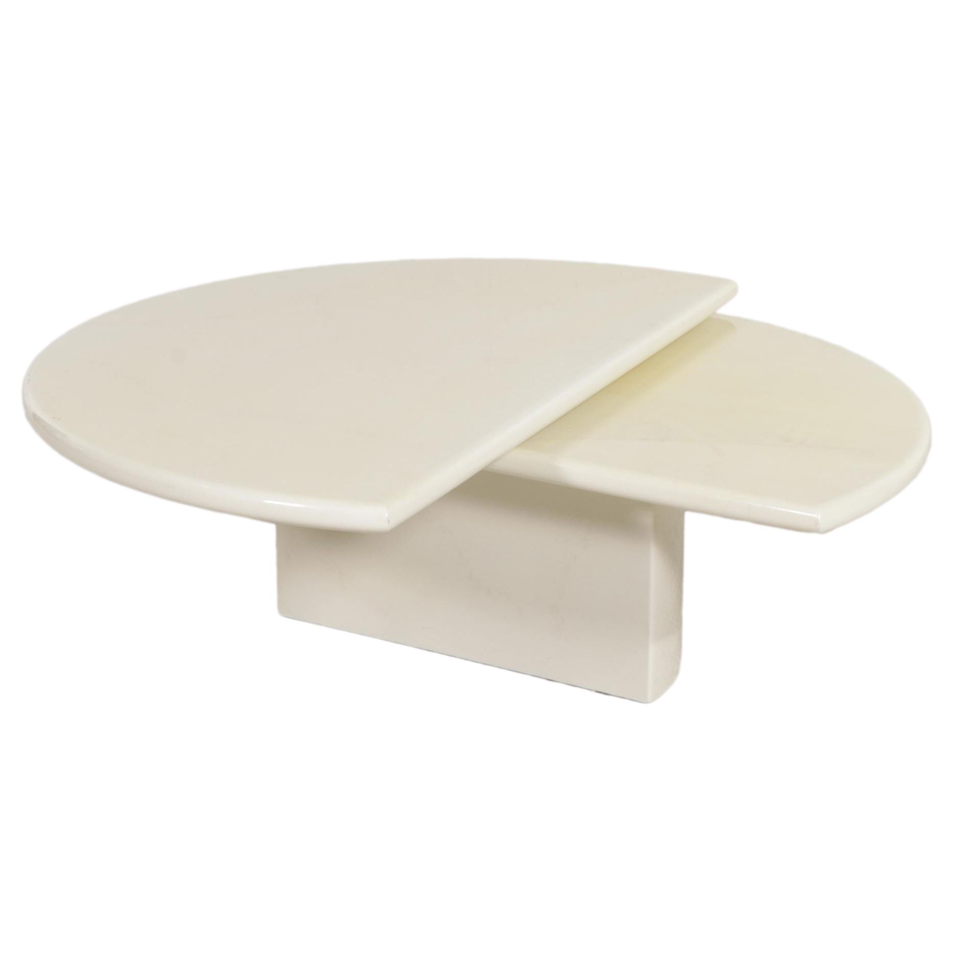 Postmodern Lacquered Circular Coffee Table with Rotating Top, 1980s