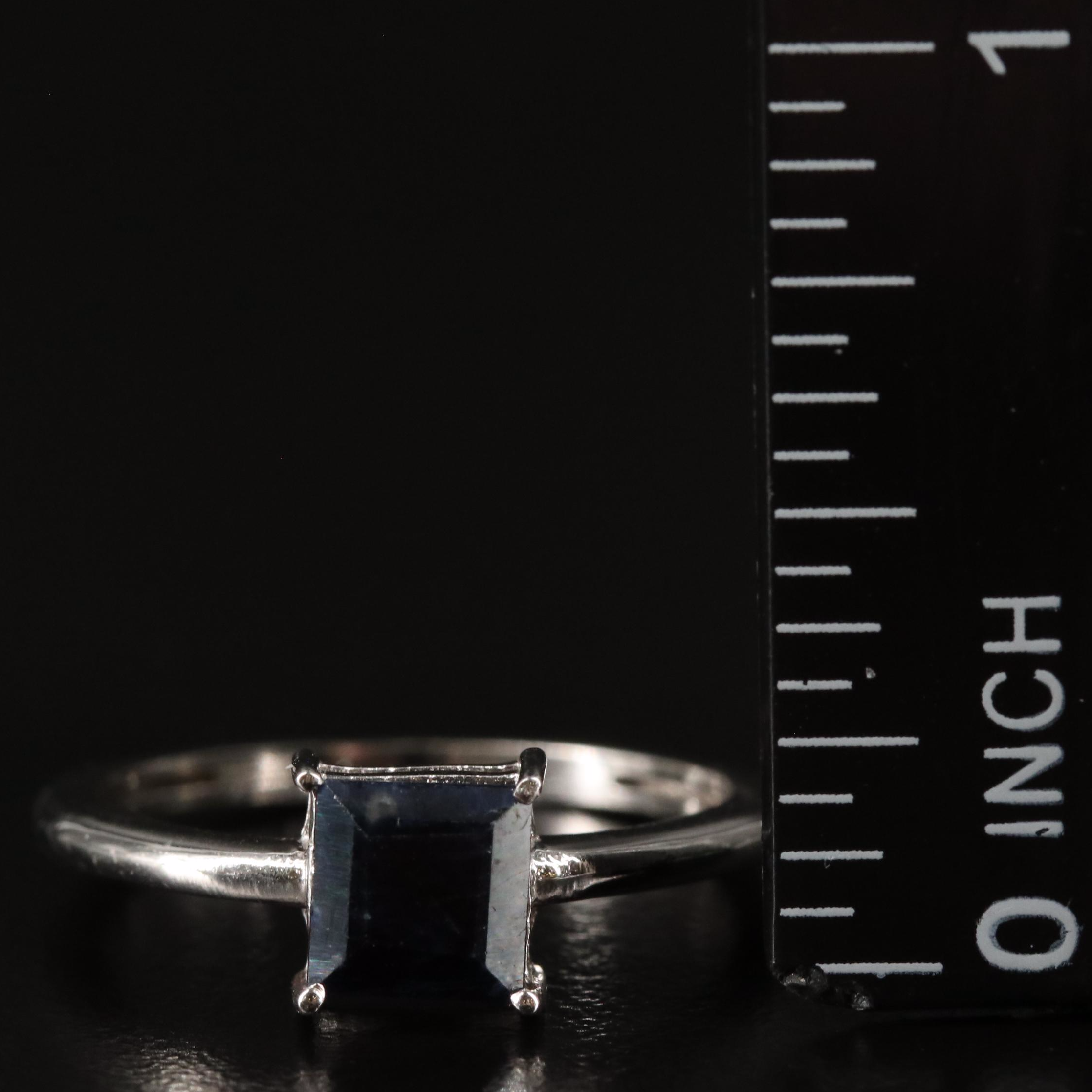 Sterling Sapphire Solitaire Ring