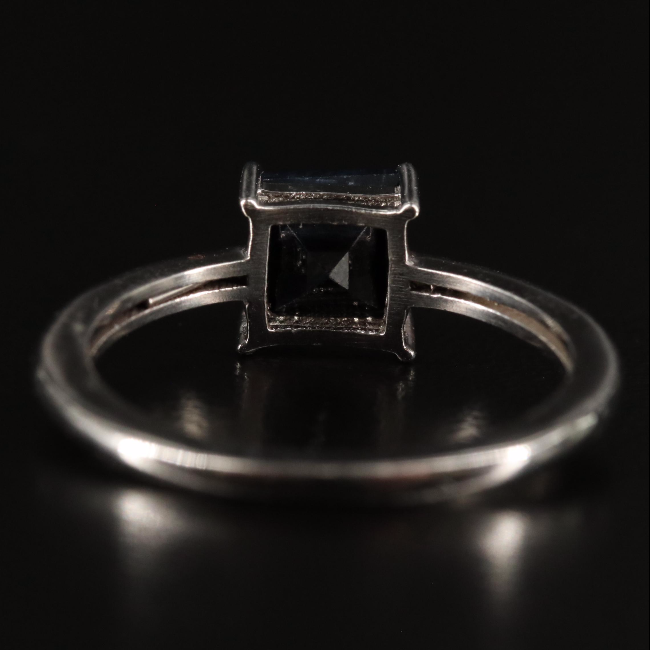 Sterling Sapphire Solitaire Ring