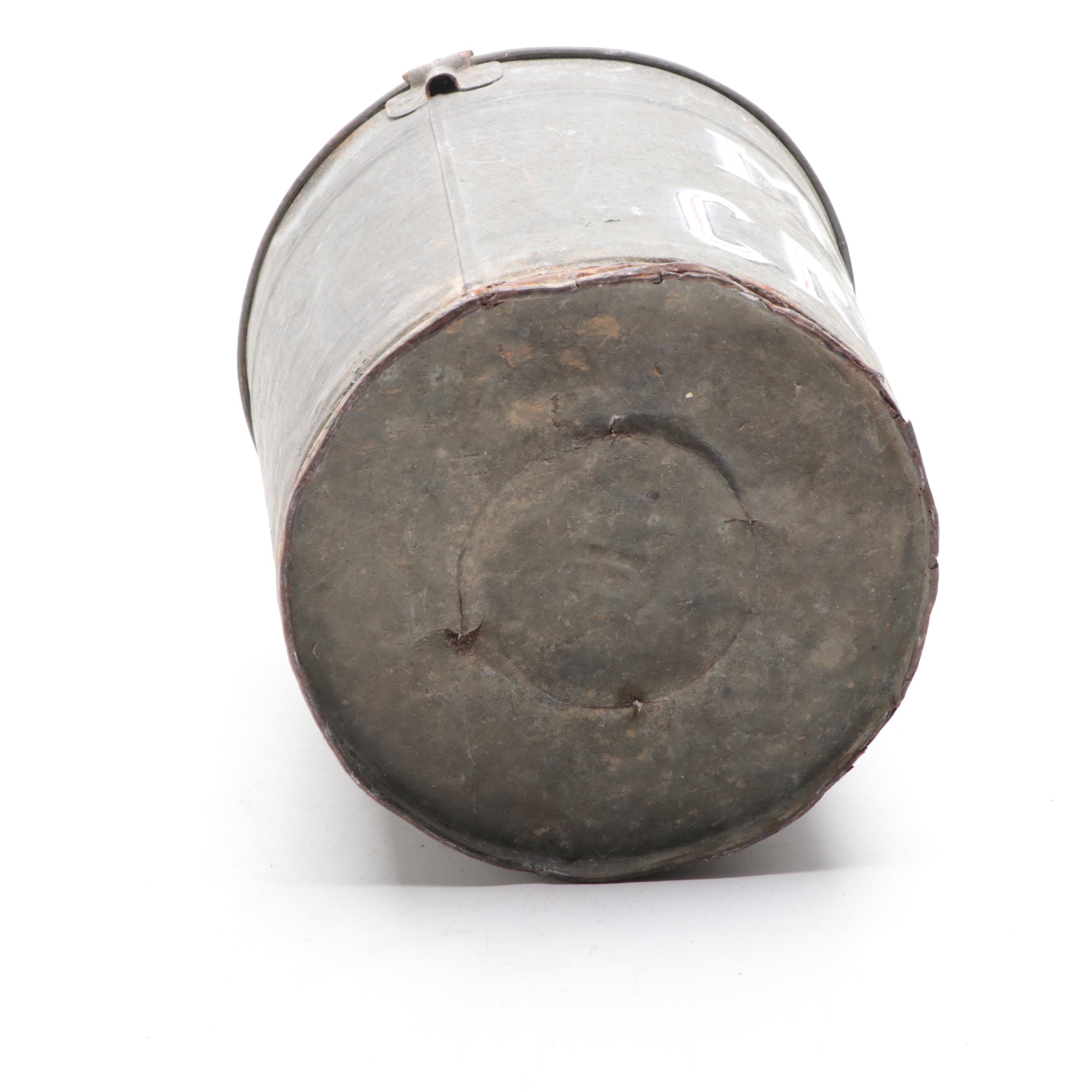 Paint Decorated Milk Pail with Concreate Chicken Outdoor Figurine