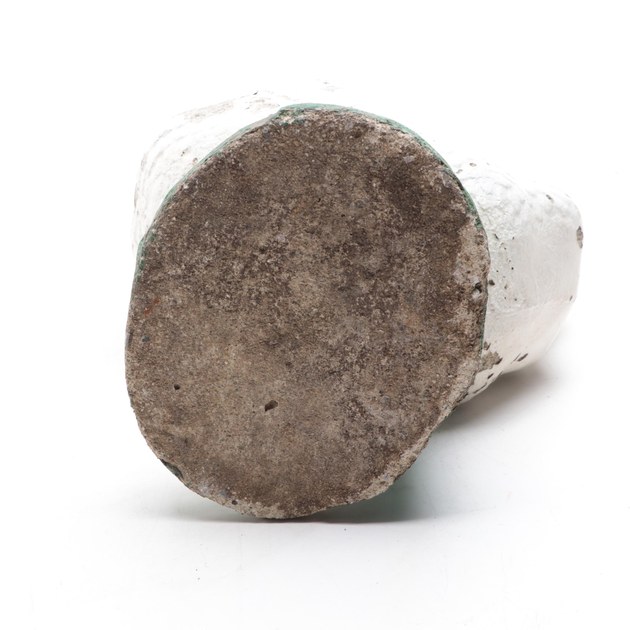 Paint Decorated Milk Pail with Concreate Chicken Outdoor Figurine