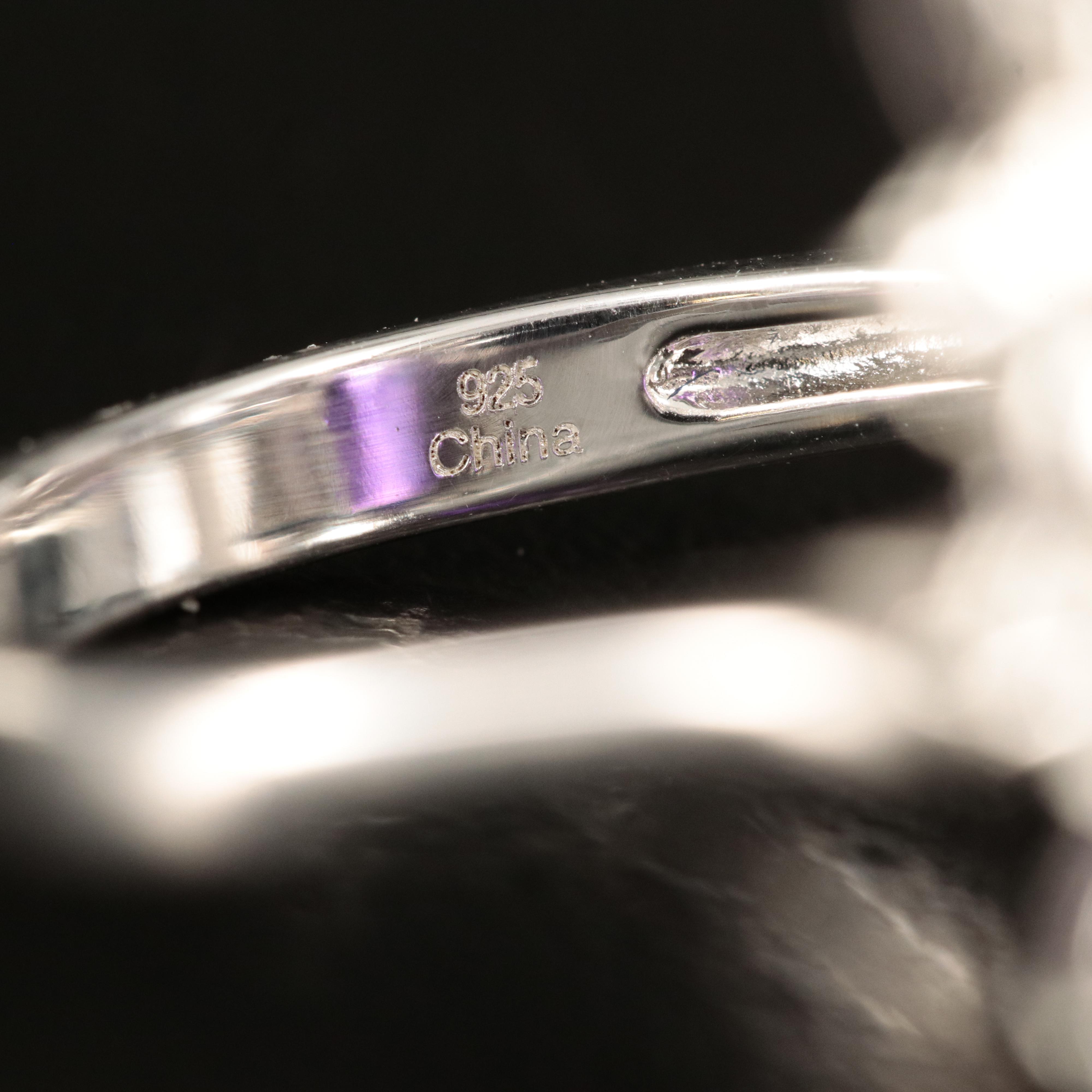 Sterling Amethyst and Diamond Ring