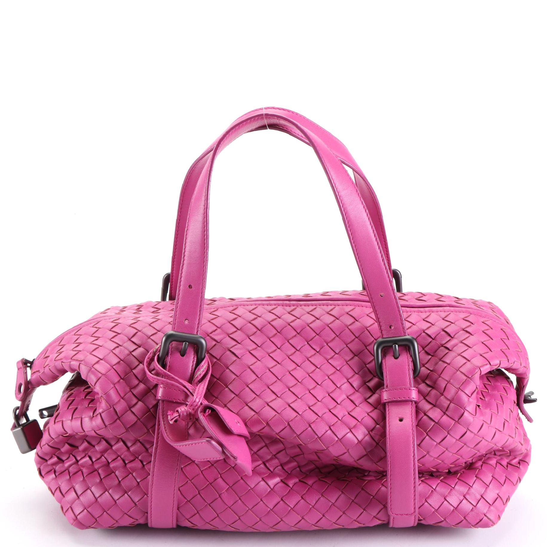 Bottega Veneta Medium Montaigne Shoulder Bag in Pink Intrecciato Leather