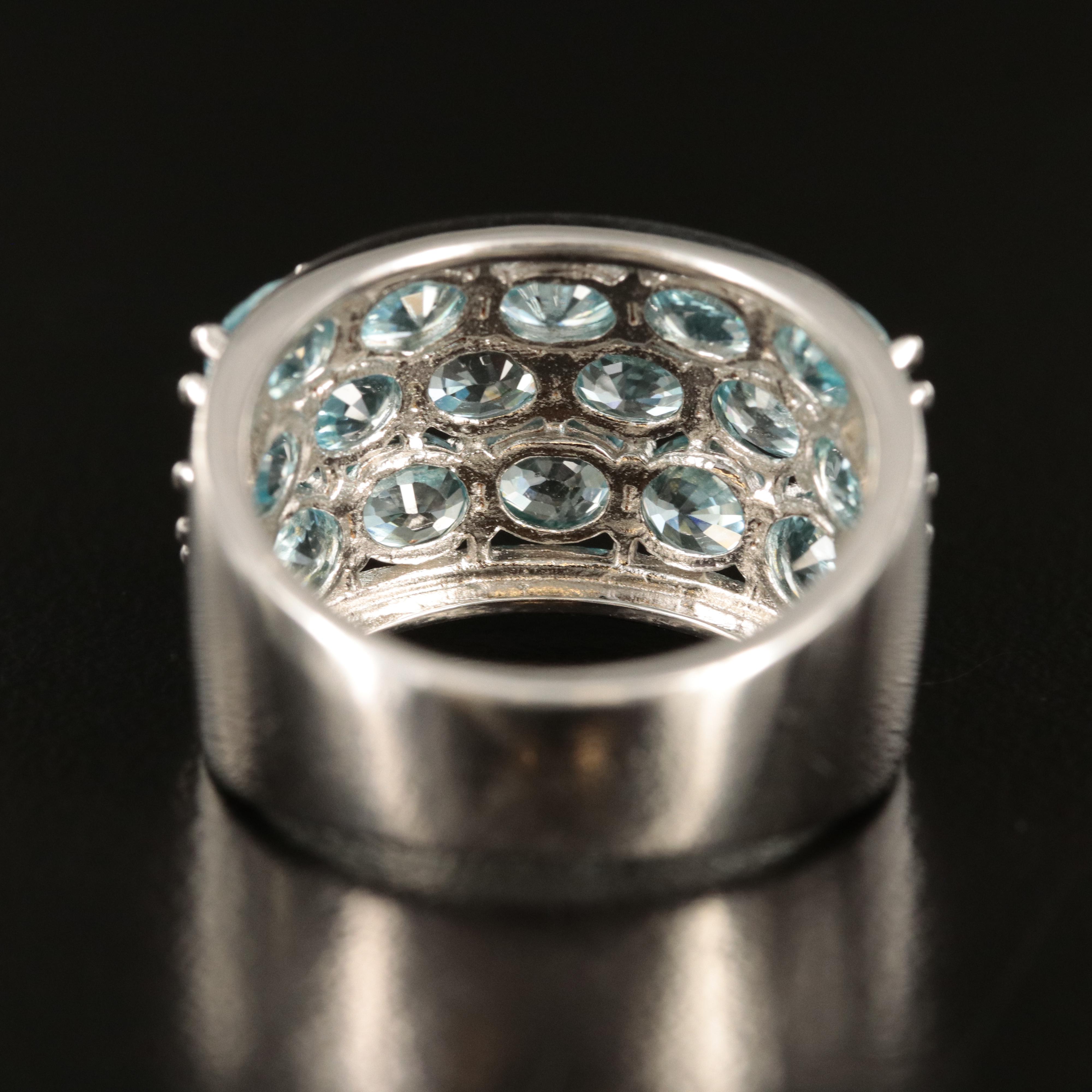 Sterling Topaz Cluster Ring