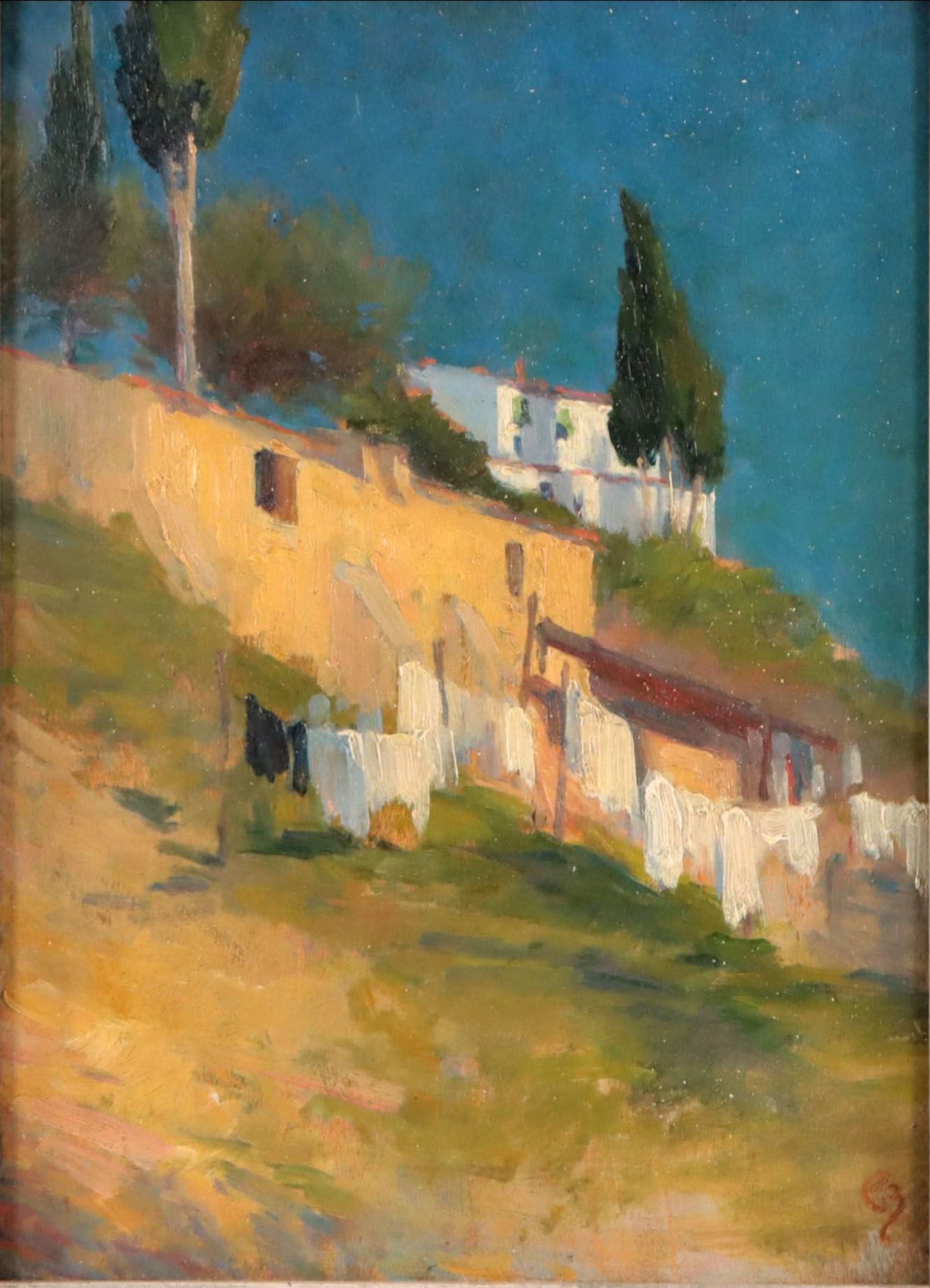 Oil Painting of Hillside Villas