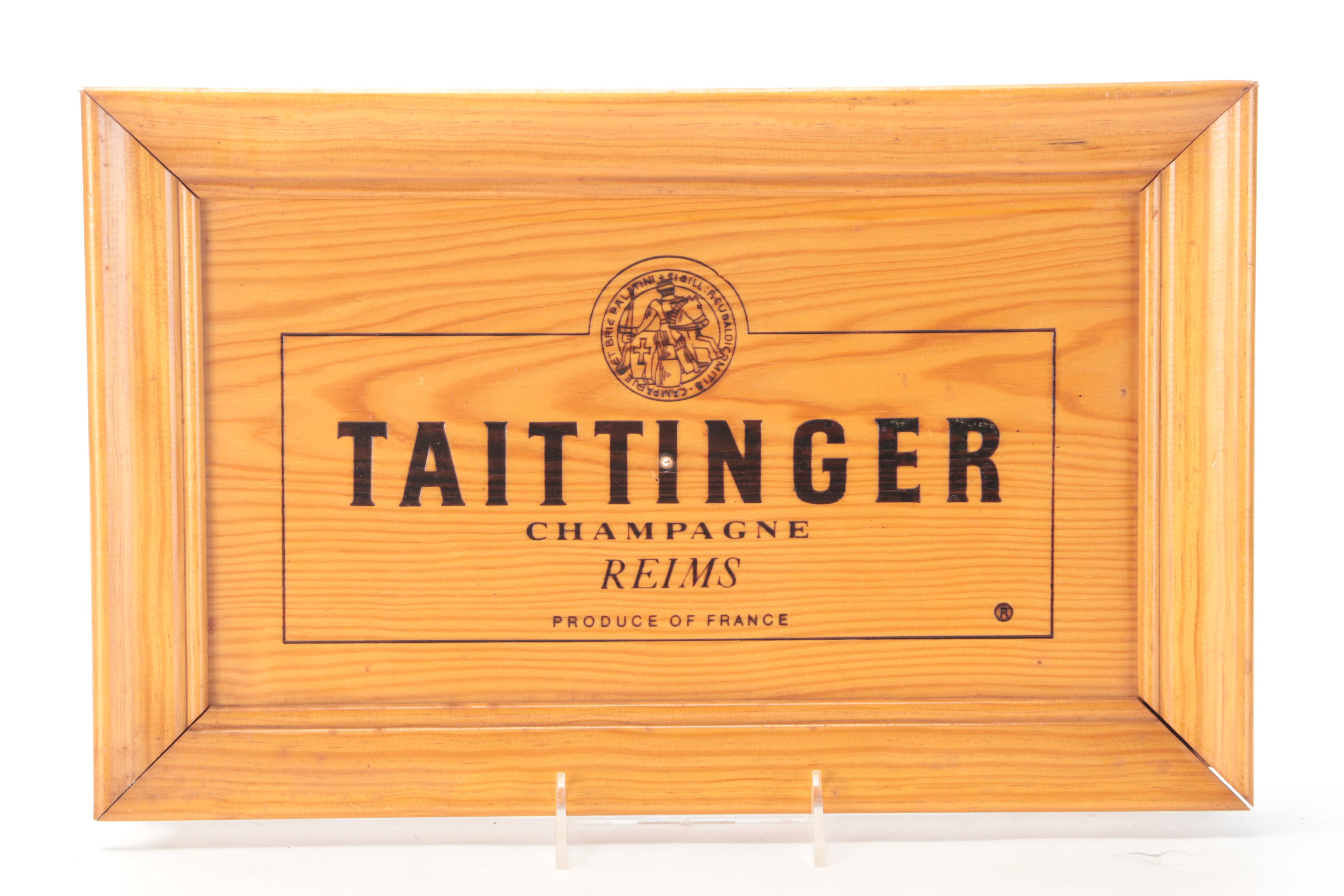 Taittinger, Taylor California Cellars, Budweiser With Other Wine and Beer Signs