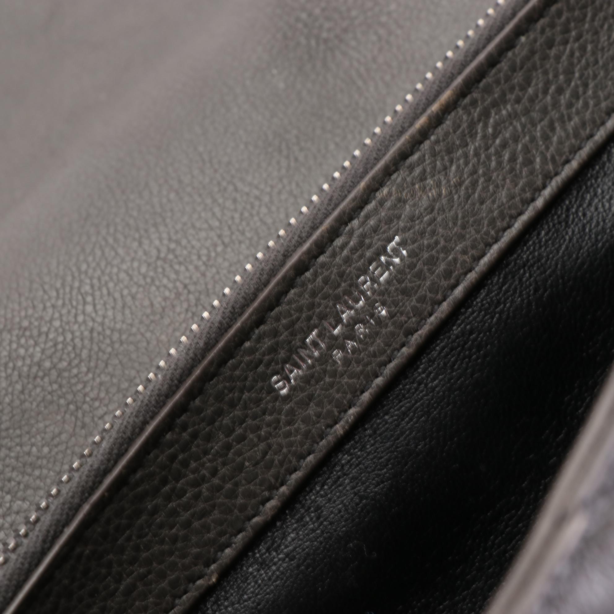 Saint Laurent Large Classic Monogram College Bag in Chevron Matelassé Leather