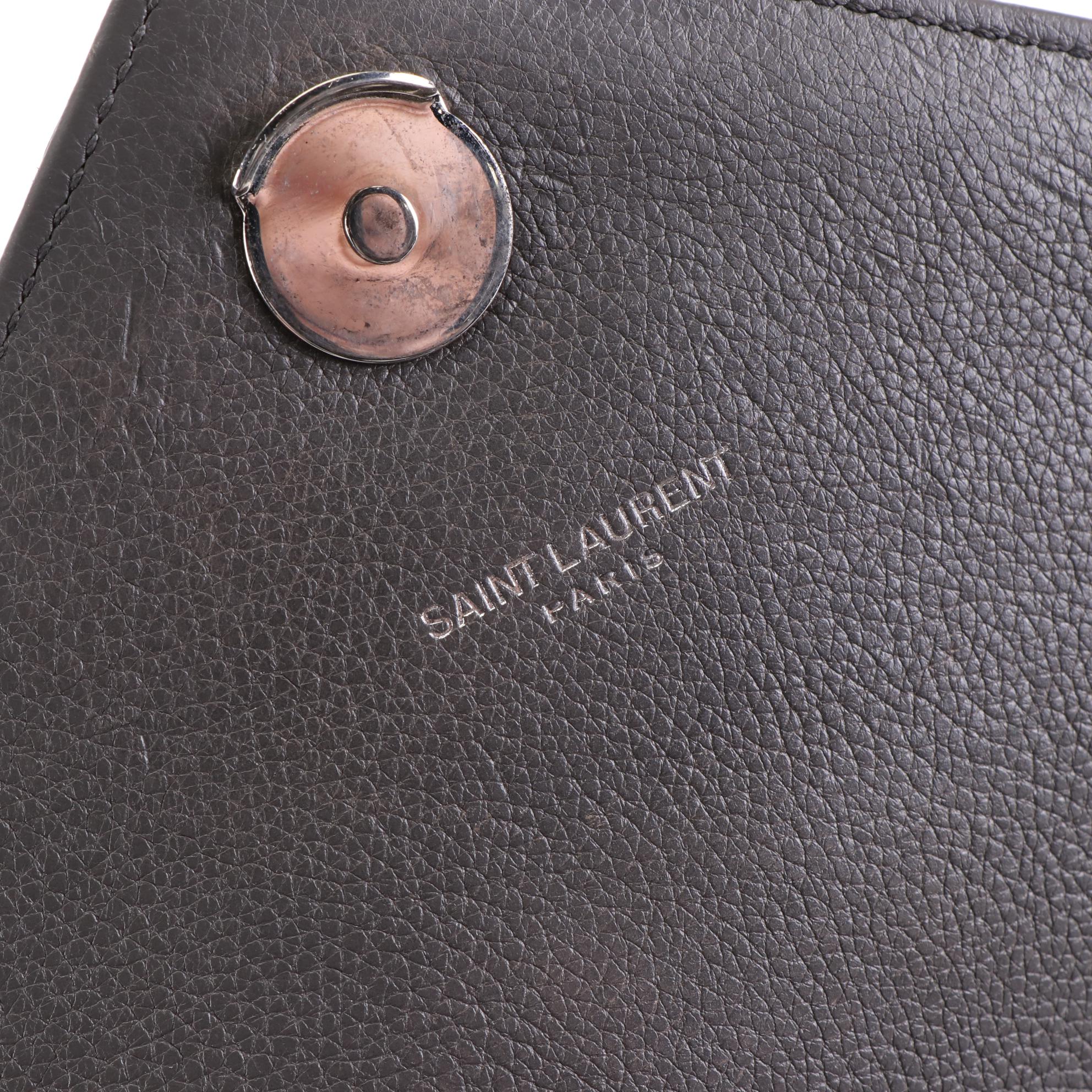 Saint Laurent Large Classic Monogram College Bag in Chevron Matelassé Leather