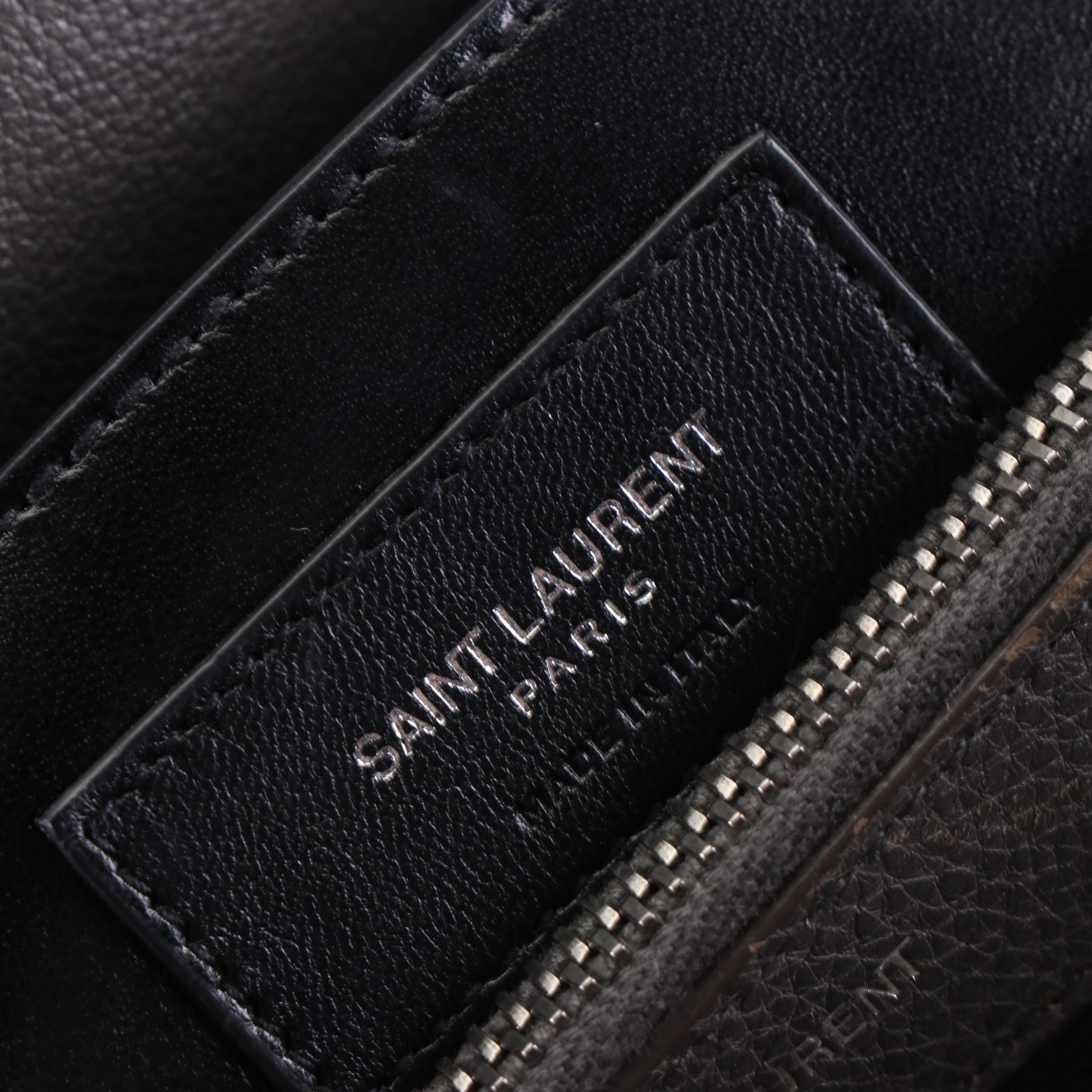 Saint Laurent Large Classic Monogram College Bag in Chevron Matelassé Leather