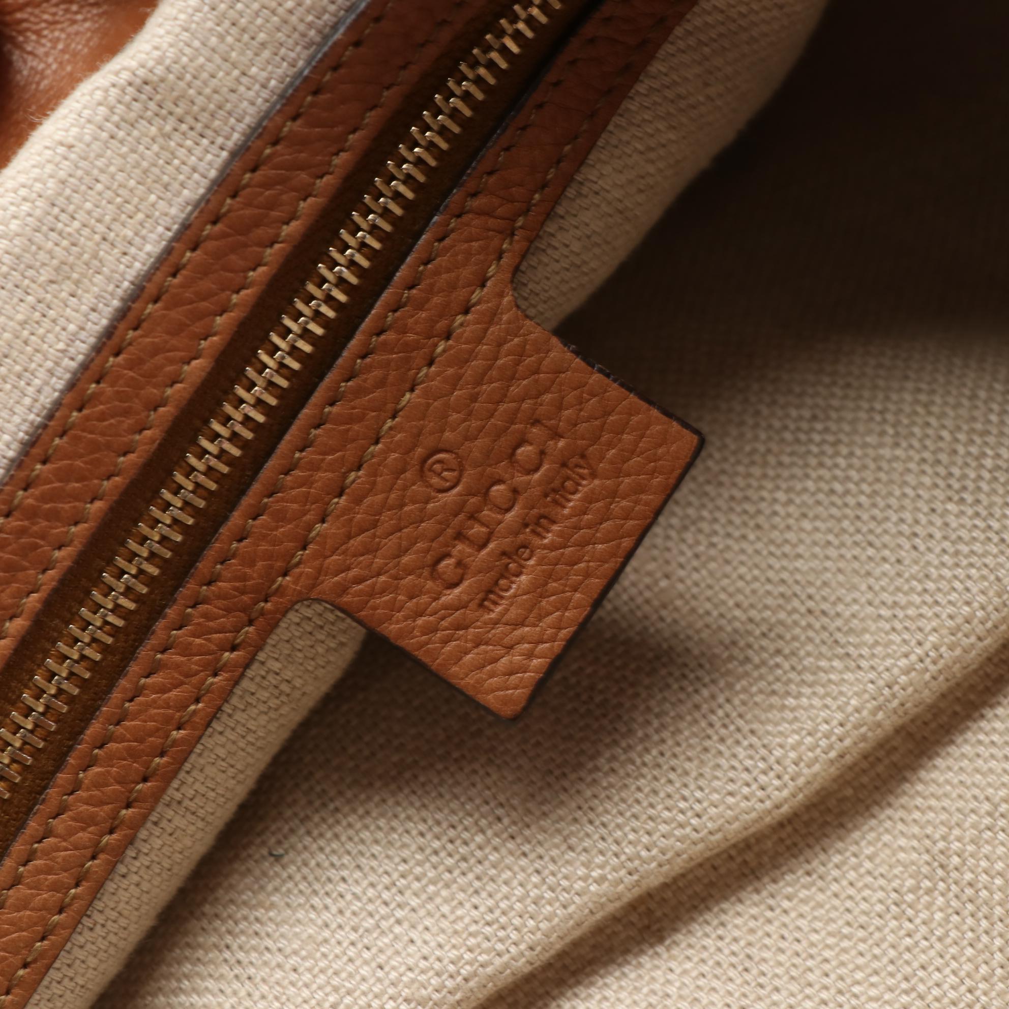 Gucci Marrakech Large Hobo Bag in Light Brown Leather with Braided GG Tassels