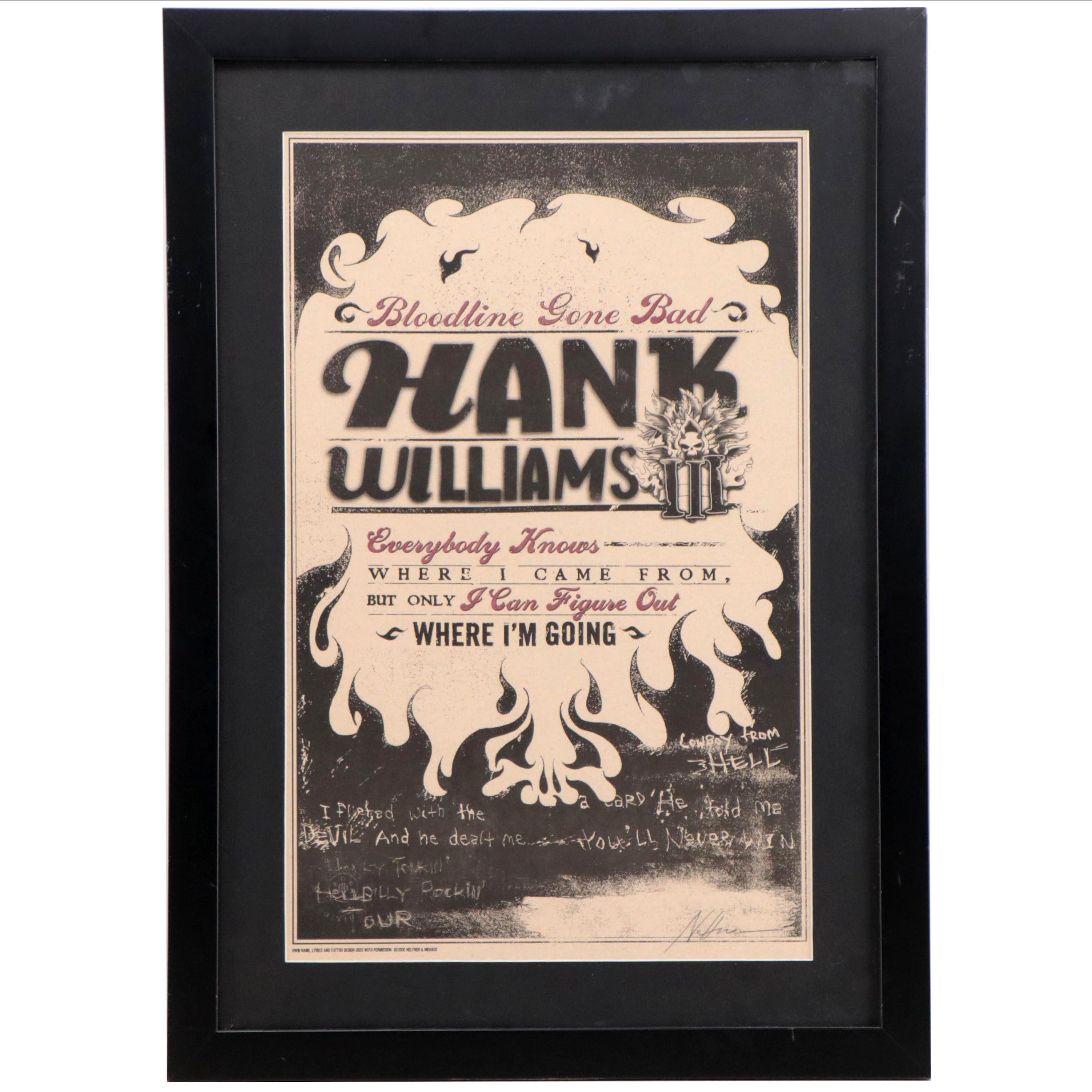 Neltner & Niehaus Hank Williams III Lithograph Poster, Circa 2000