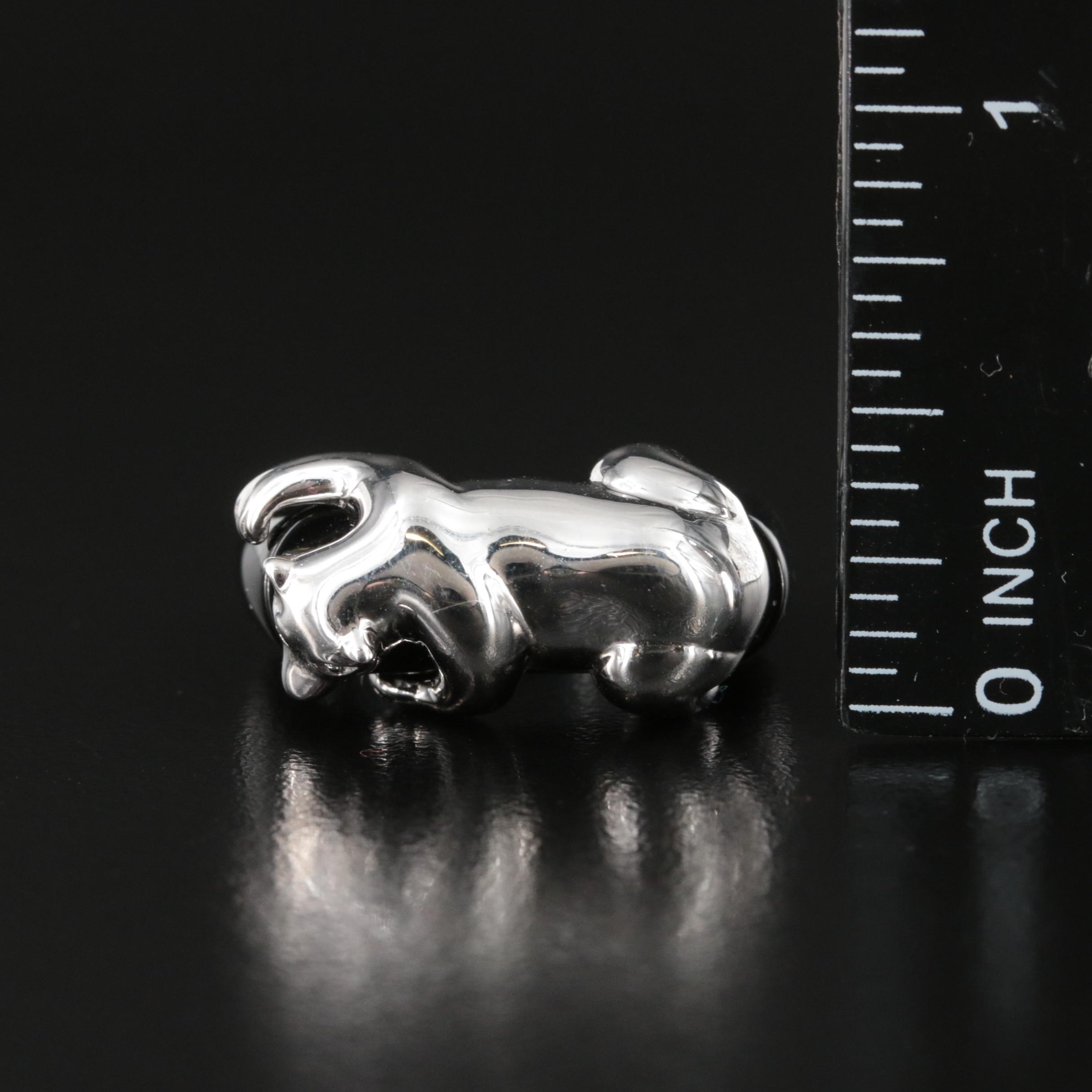 Sterling Black Onyx Bear Ring