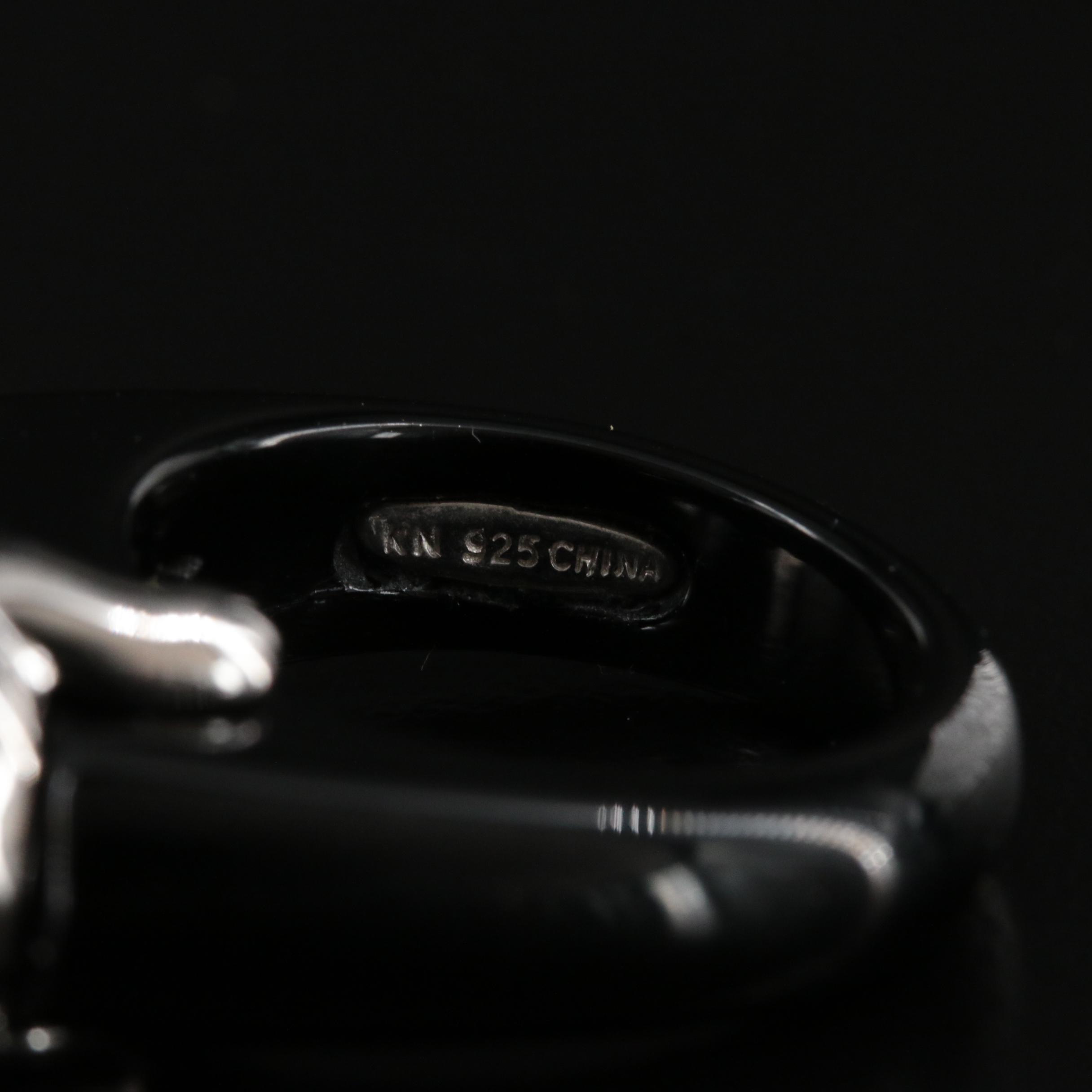 Sterling Black Onyx Bear Ring