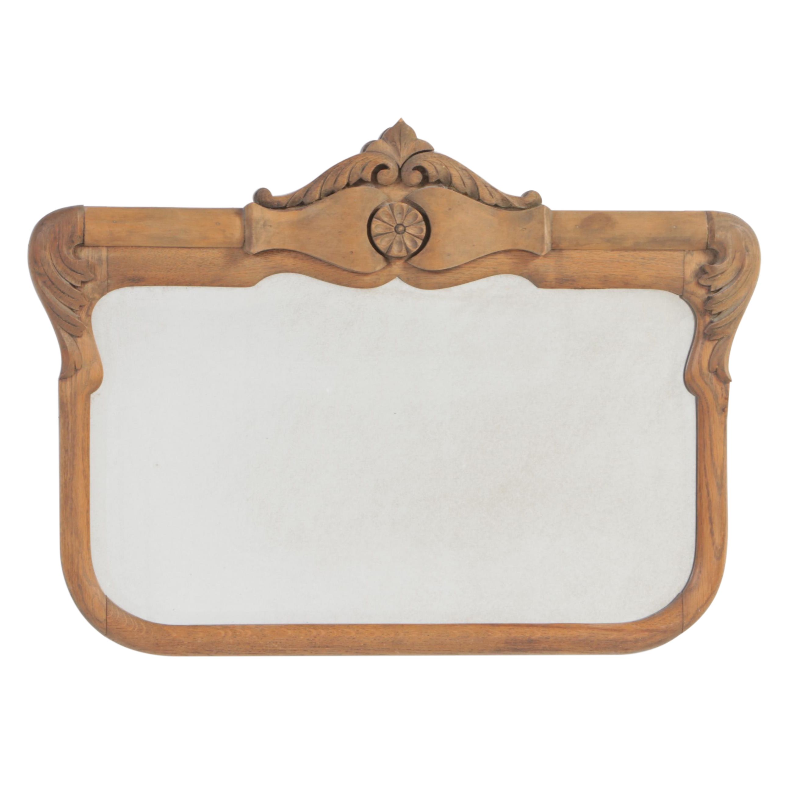 Late Victorian Carved Oak Mirror, circa 1900
