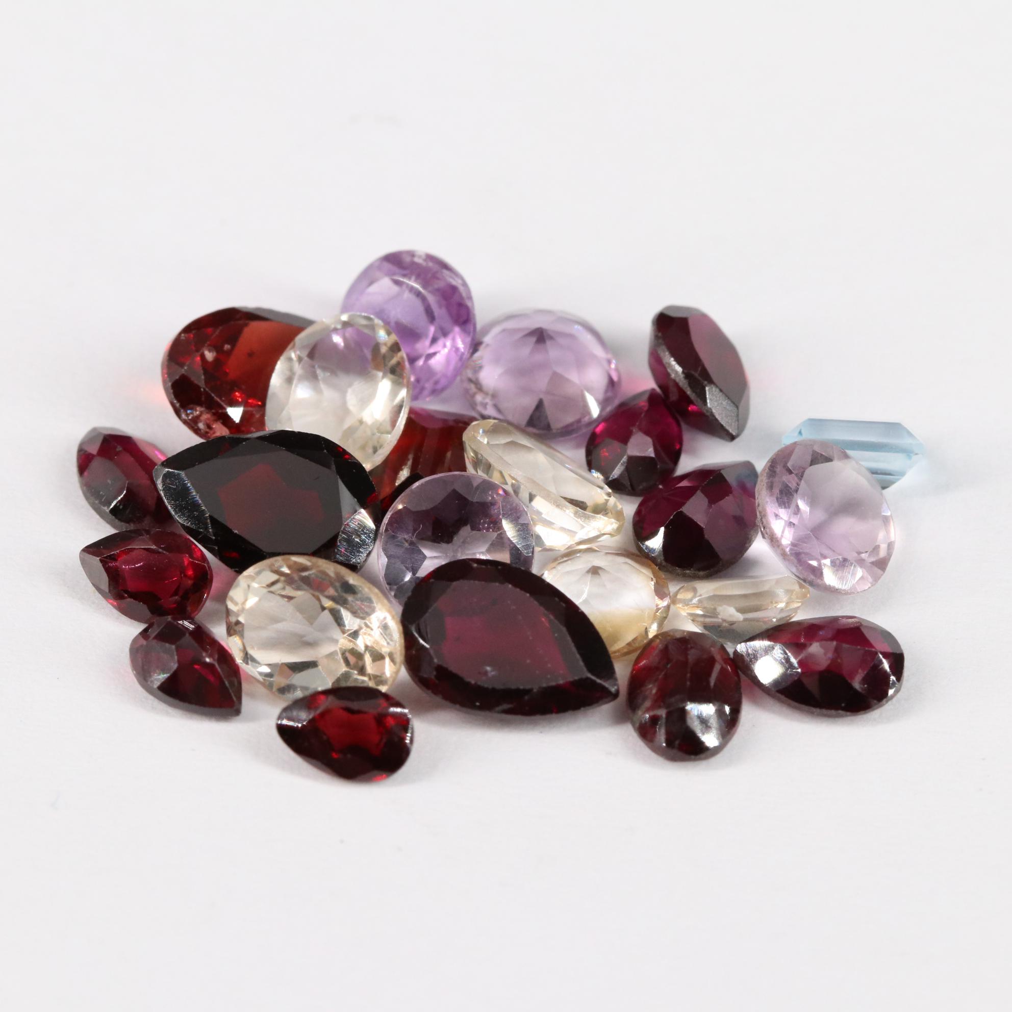 Loose 24.45 Garnet, Amethyst and Citrine Lot