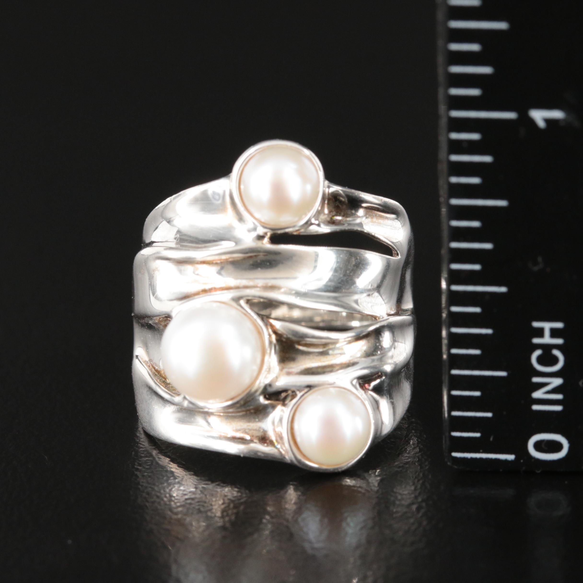Sterling Pearl Ring