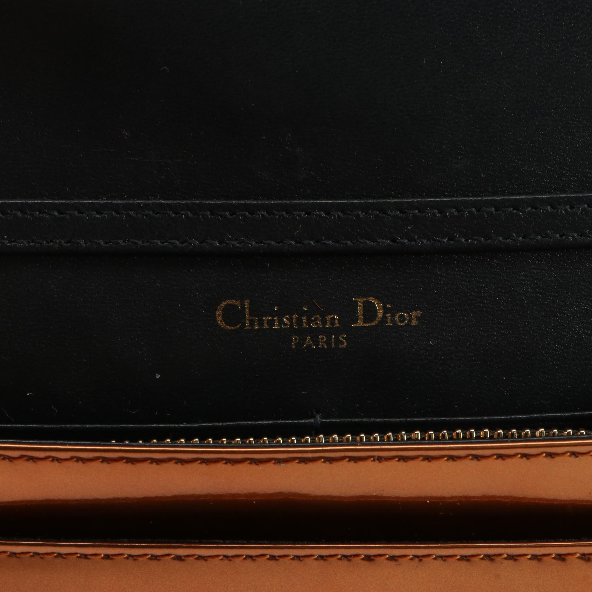 Christian Dior Wallet on Chain in Diorama Cannage Metallic Leather