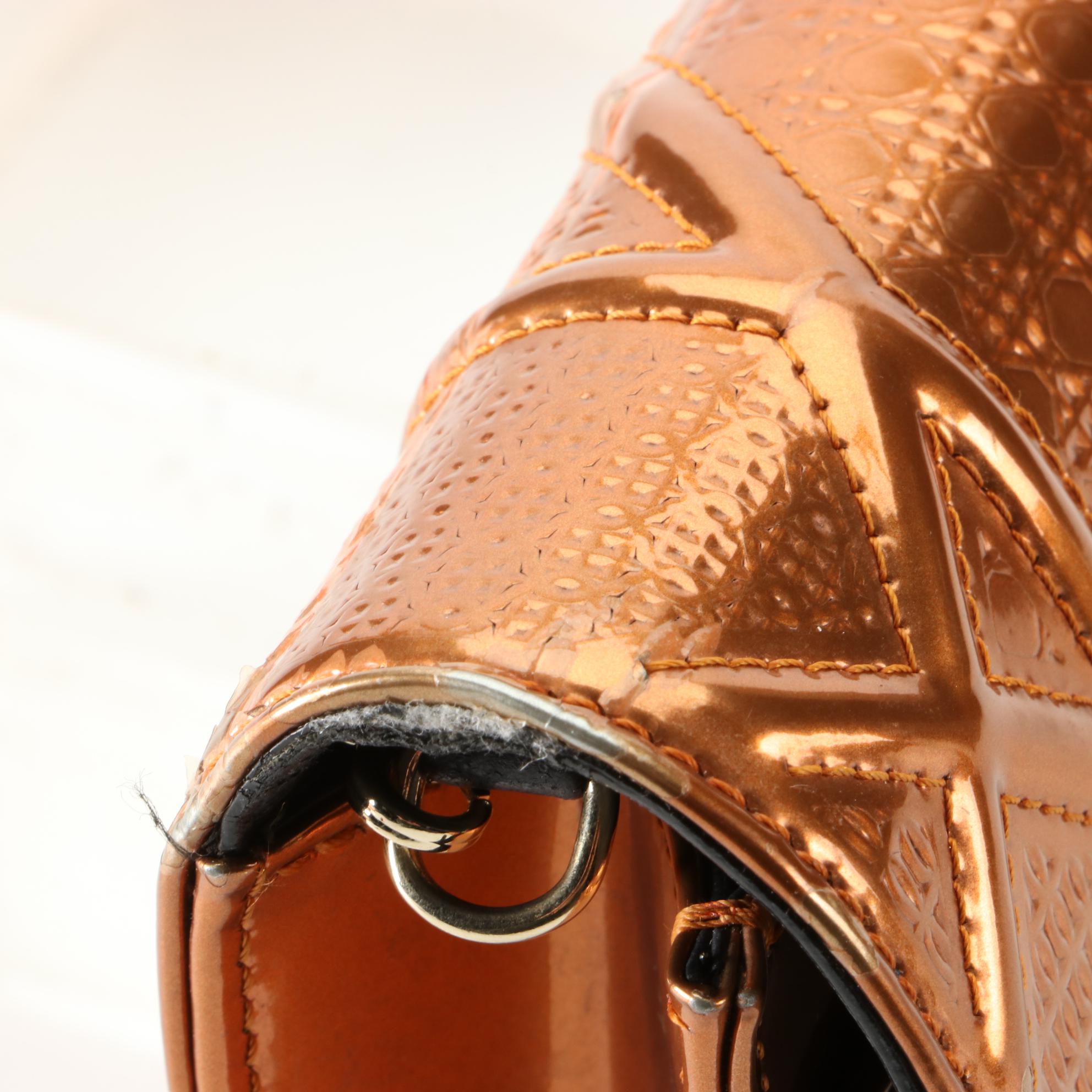 Christian Dior Wallet on Chain in Diorama Cannage Metallic Leather